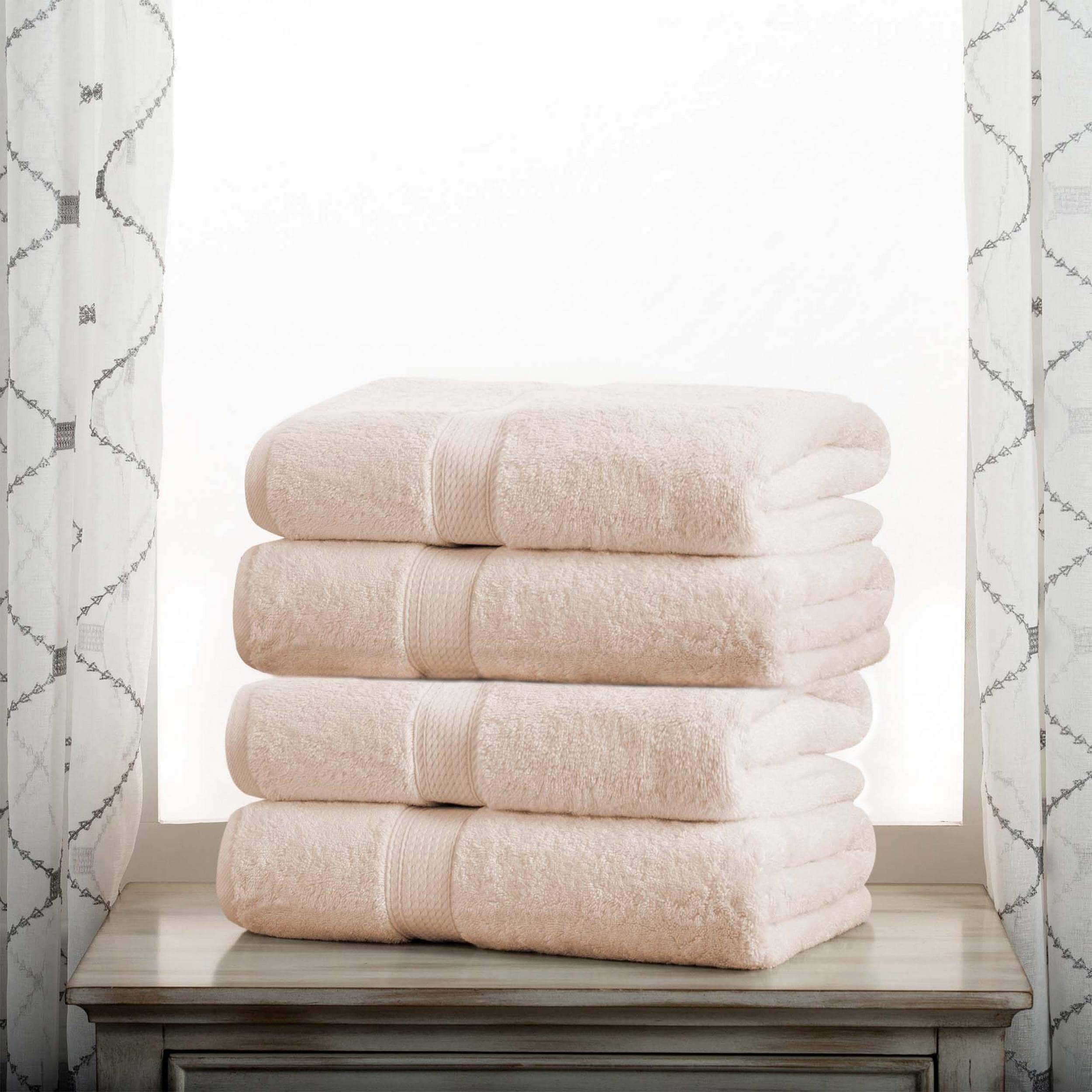 Superior Egyptian Cotton Pile Heavyweight Bath Towel Set of 4