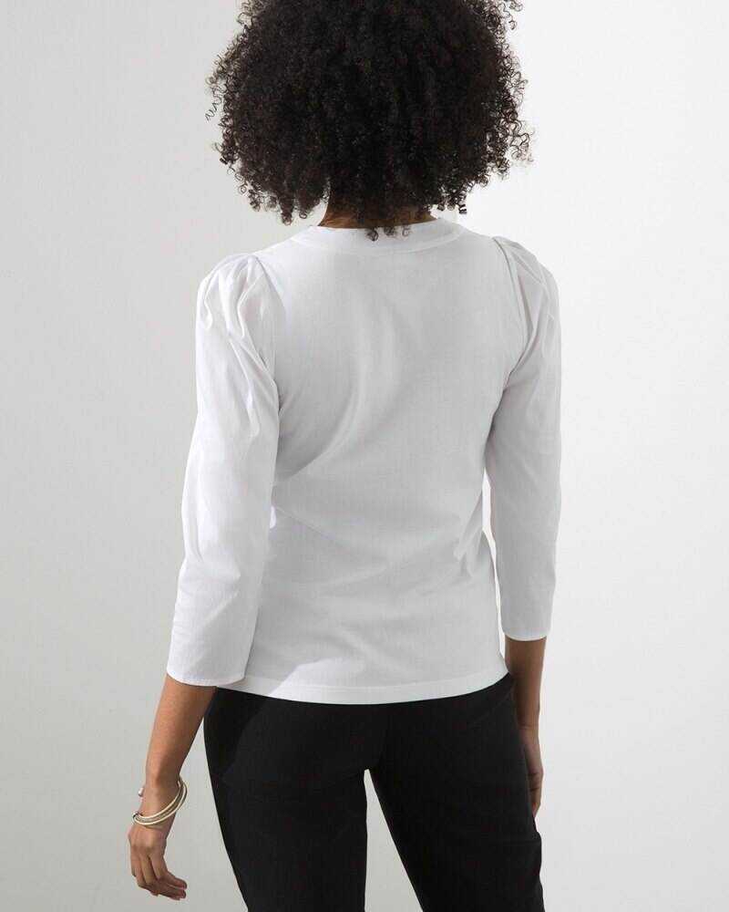 Puff Drape Sleeve Tee Black
