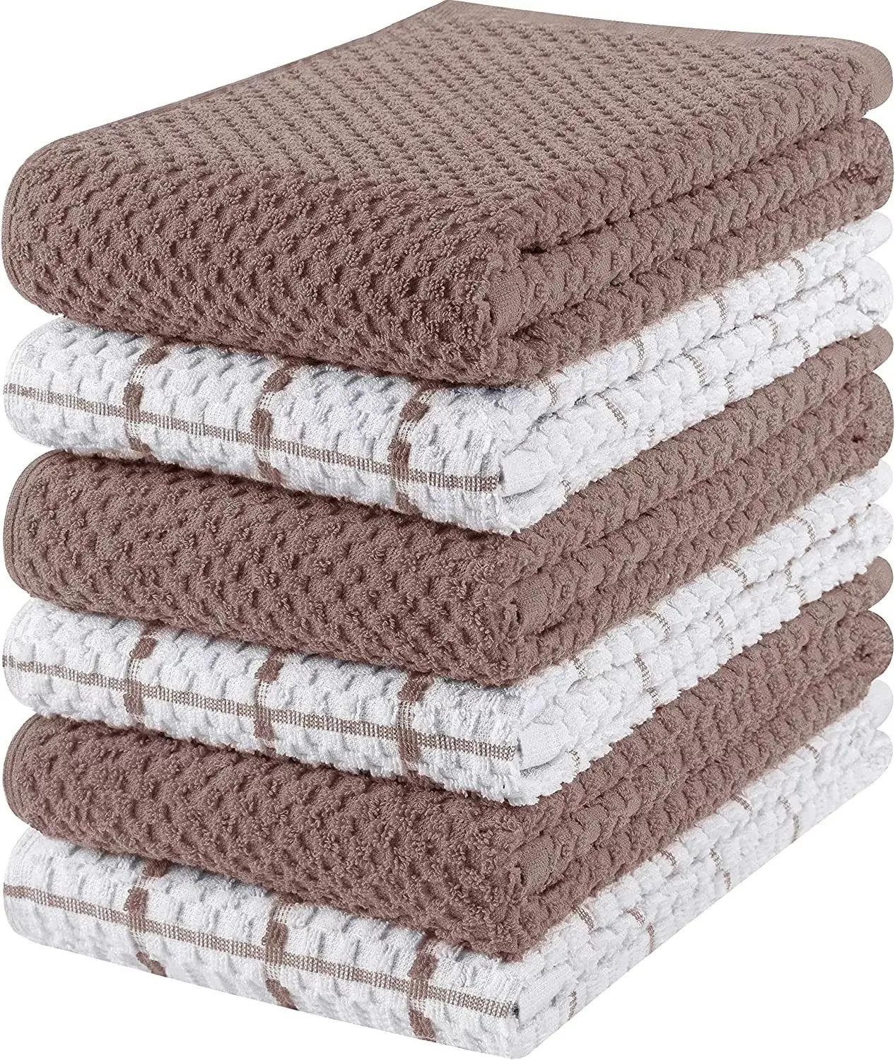 Kitchen Towels 12 Pack, 15 x 25 Inches, 100% Ring Spun Cotton Super Soft and Absorbent Linen Dish Towels, Tea Towels and Bar Towels Set (Black)