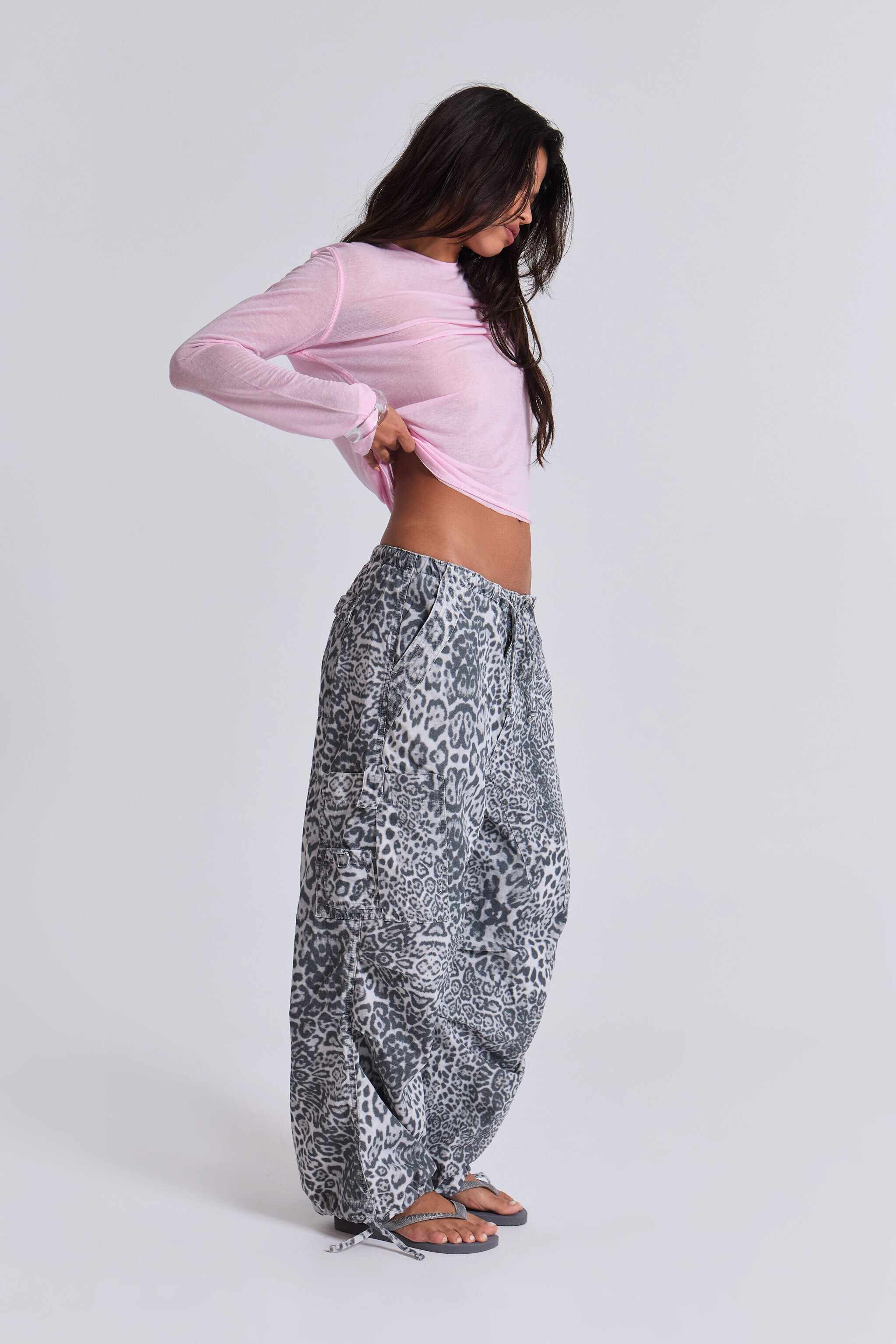 Snow Leopard Parachute Pants