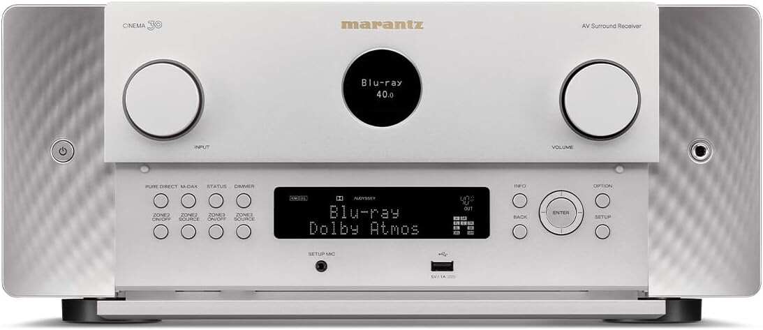 Marantz Cinema 30 11.4 Channel 8K Home Theater Receiver with Dolby Atmos & IMAX Enhanced Audio (Silver/Gold)