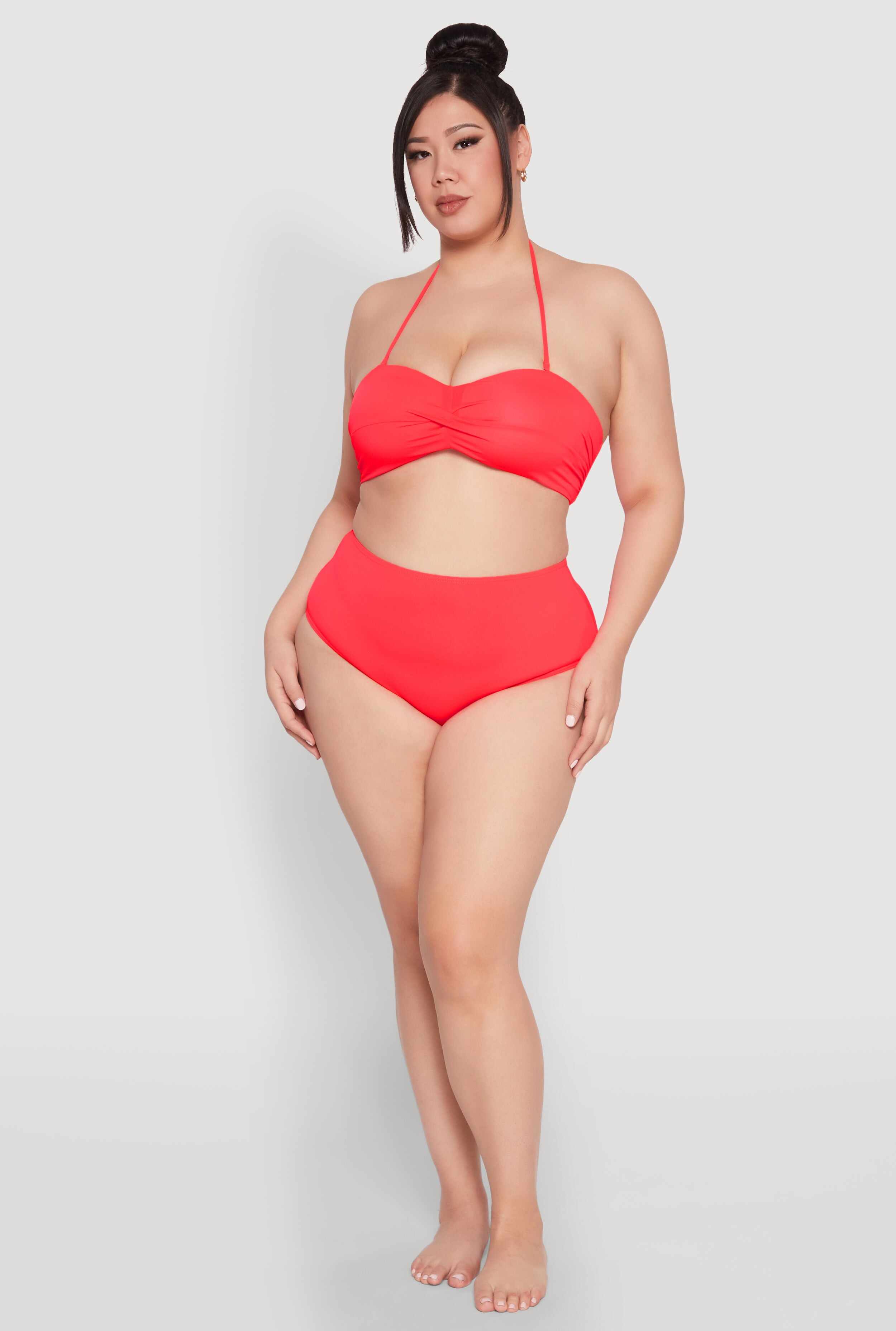 Plus Size Twist Front Swim Bikini Top