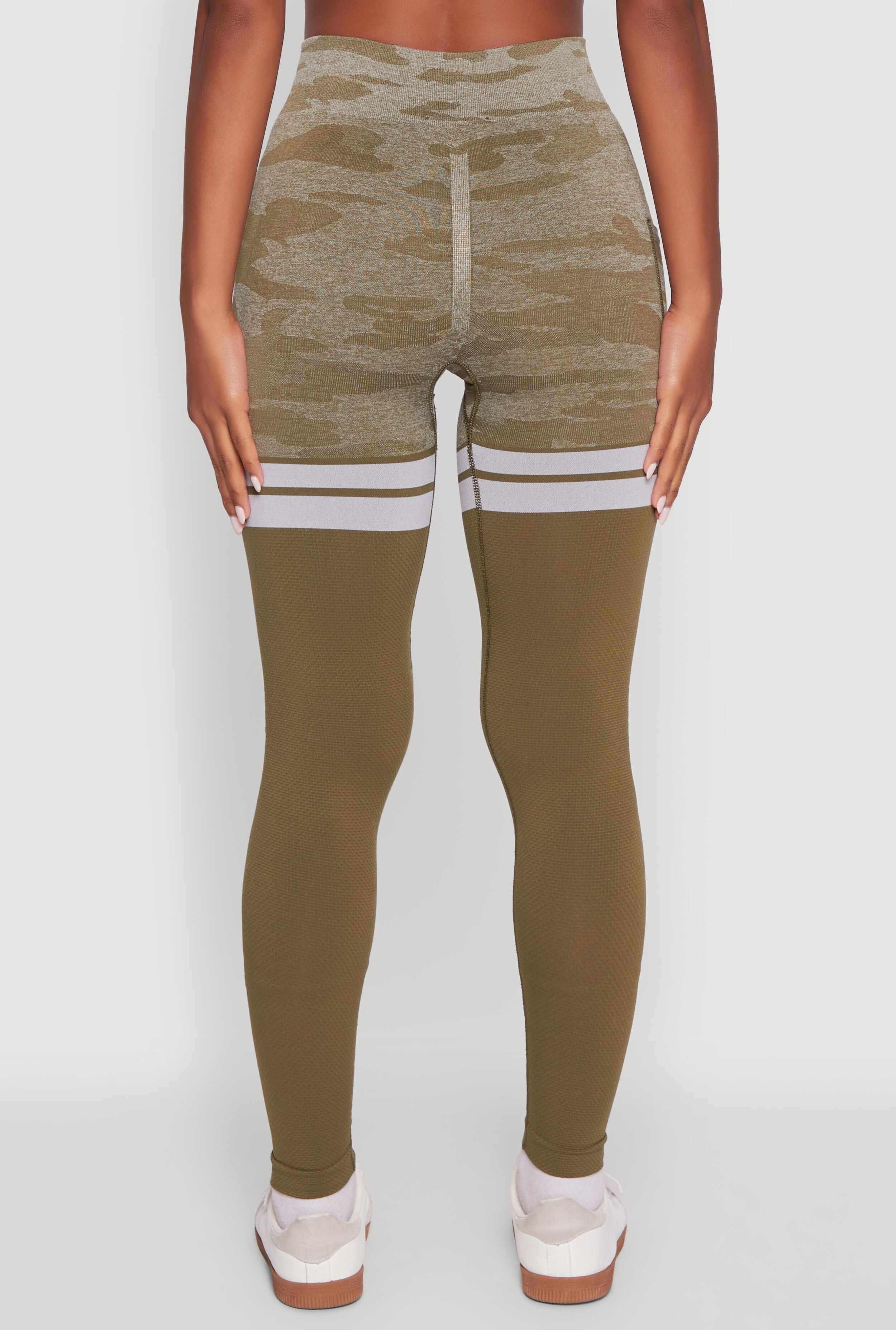 Seamless Camo Two Tone High Waisted Leggings