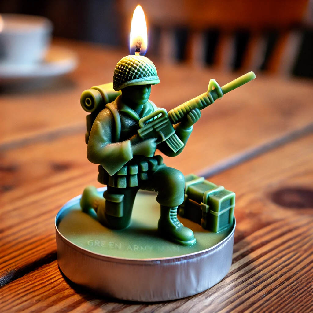 Green Army Man Candle
