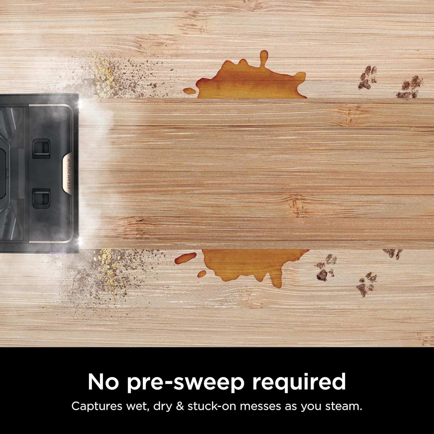 SD201 Steam Pickup 3-in-1 Steam Mop Picks Up Debris, Deep Scrubs, & Steam Sanitizes All At Once, Lightweight Steam Cleaner for Home w/Sealed Hard Floors like Hardwood, Tile & Laminate (Renewed)