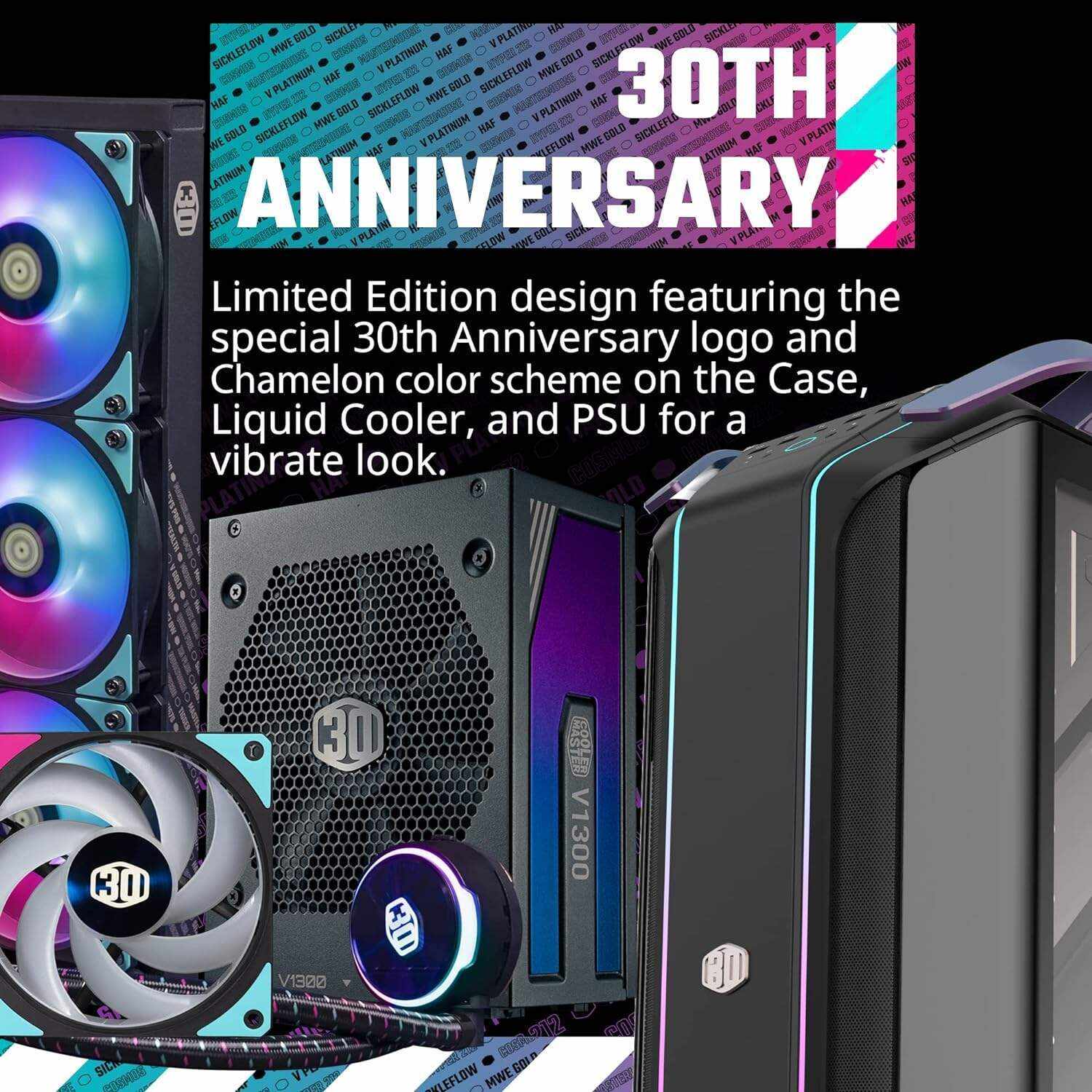 Cooler Master 30th Year Anniversary Cosmos Infinity Gaming PC Desktop – AMD Ryzen 9 7950X - NVIDIA GeForce RTX 4090-32GB DDR5-2TB M.2 NVMe SSD – WiFi - Windows 11 Pro