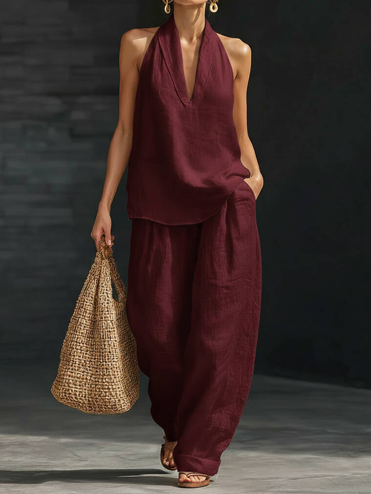 🔥Summer Arrivals🌟Casual And Cozy Minimalist Linen Two-piece Set