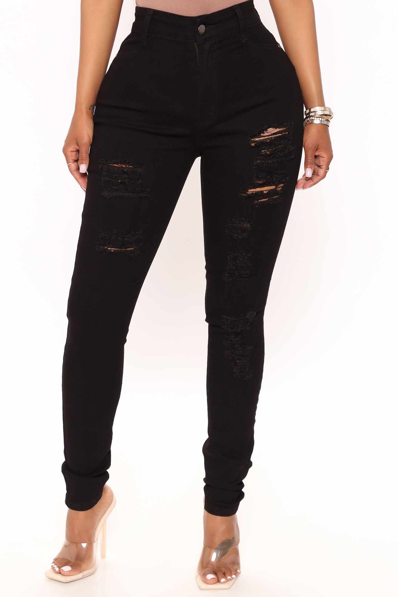 Lola Low Rise Skinny Jeans - Black