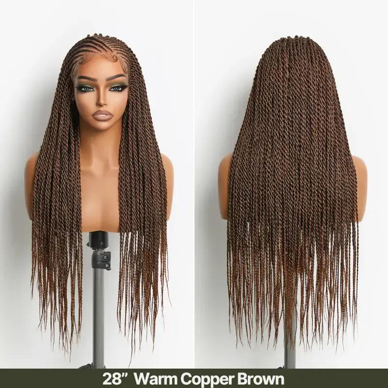 [New Arrival] Frodio Veralux™ Fiber 13×5 Lace Front Glueless Braided Wig – Two-Strand Twist Braids Style, Beginner Friendly