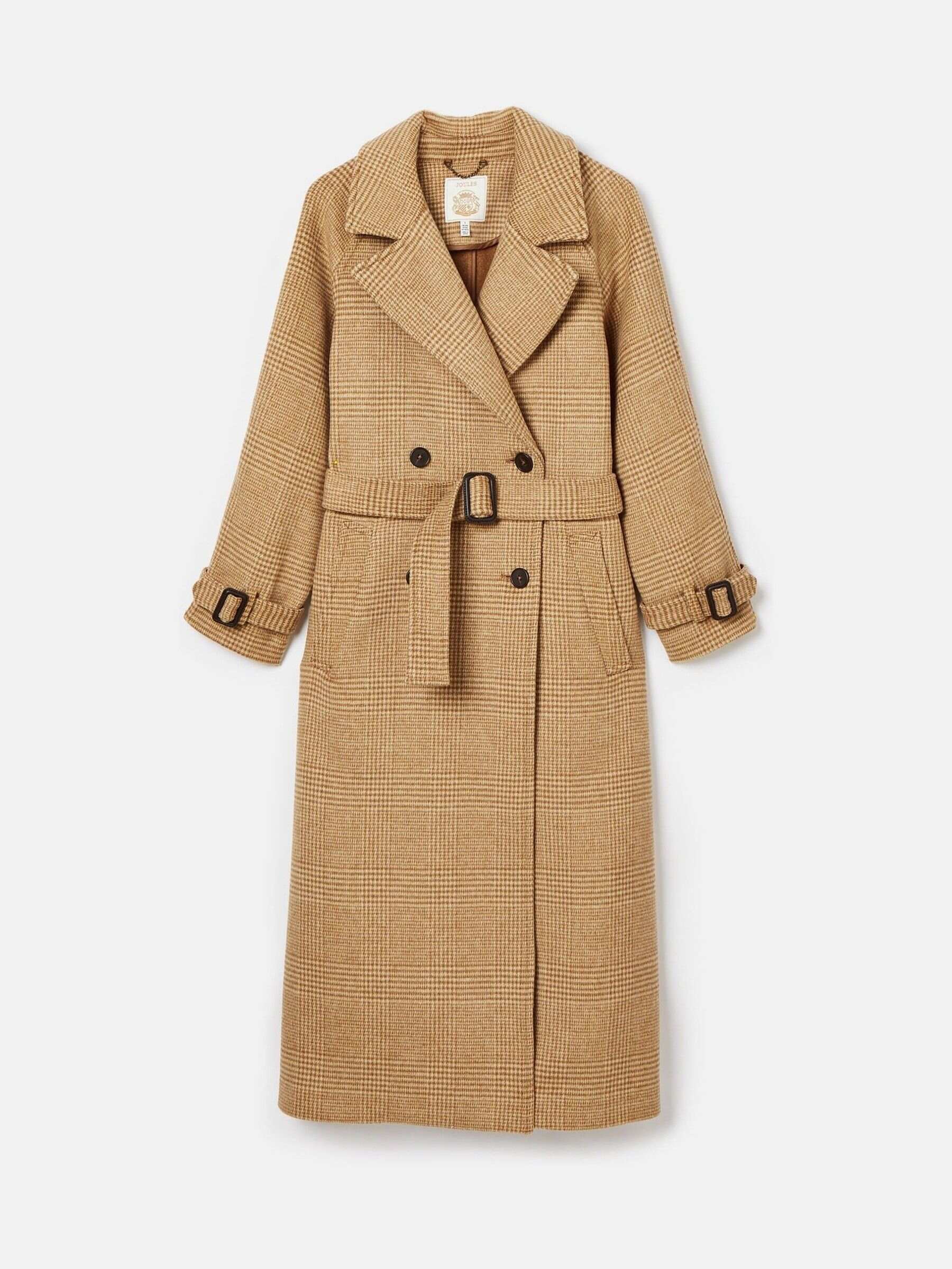 Amberley Navy Blue Longline Wool Blend Coat with Belt
