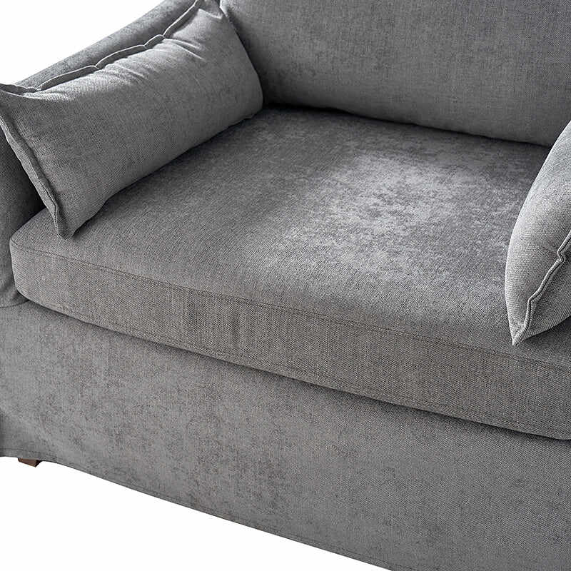 Miles Slipcovered Armchair with Large Ottoman