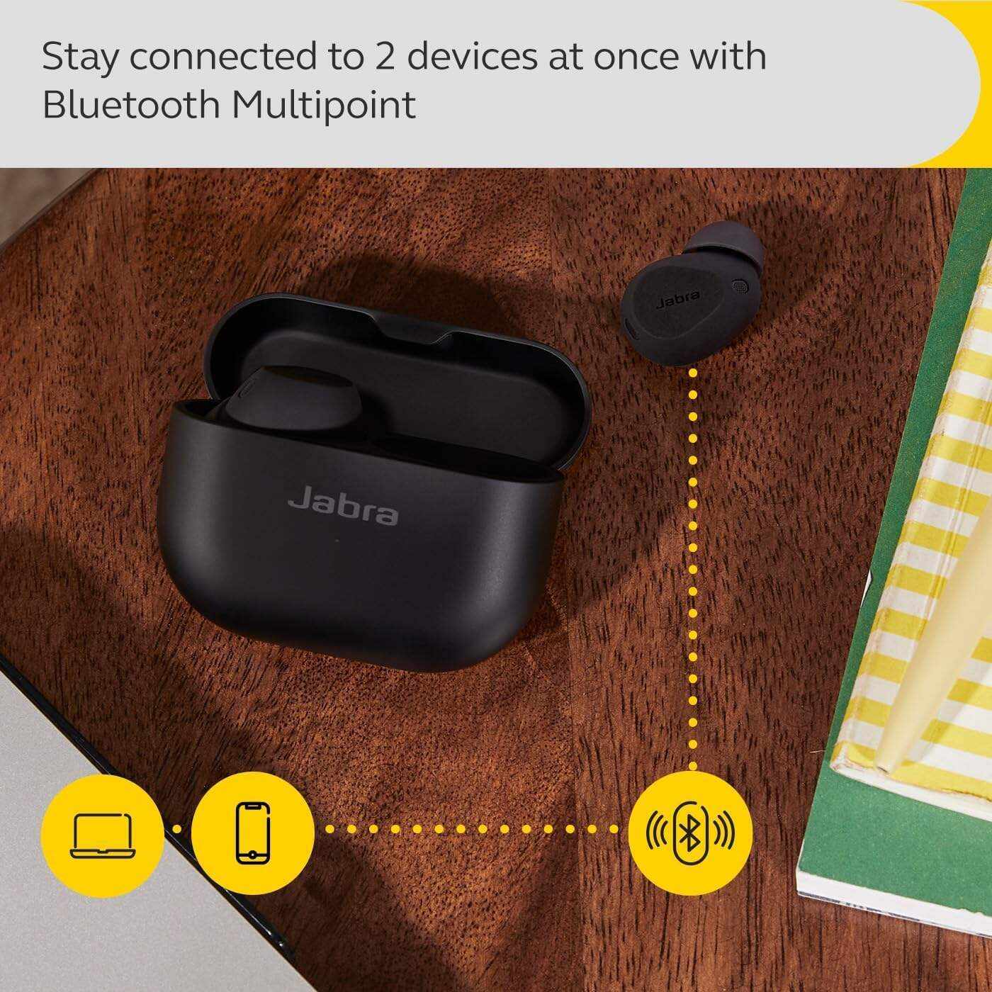 Jabra Elite 10 True Wireless Earbuds – Advanced Active Noise Cancelling Earbuds with Next-Level Dolby Atmos Surround Sound –All-Day Comfort, Multipoint Bluetooth, Wireless Charging – Cream