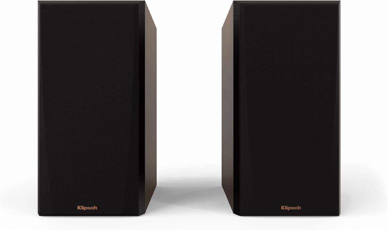 Klipsch Reference Premiere RP-500M II Bookshelf Speaker Pair with Larger 90° x 90° Hybrid Tractrix® Horn, 1” Tweeter, 5.25” Cerametallic Woofers for Room-Filling Home Theater Sound in Walnut