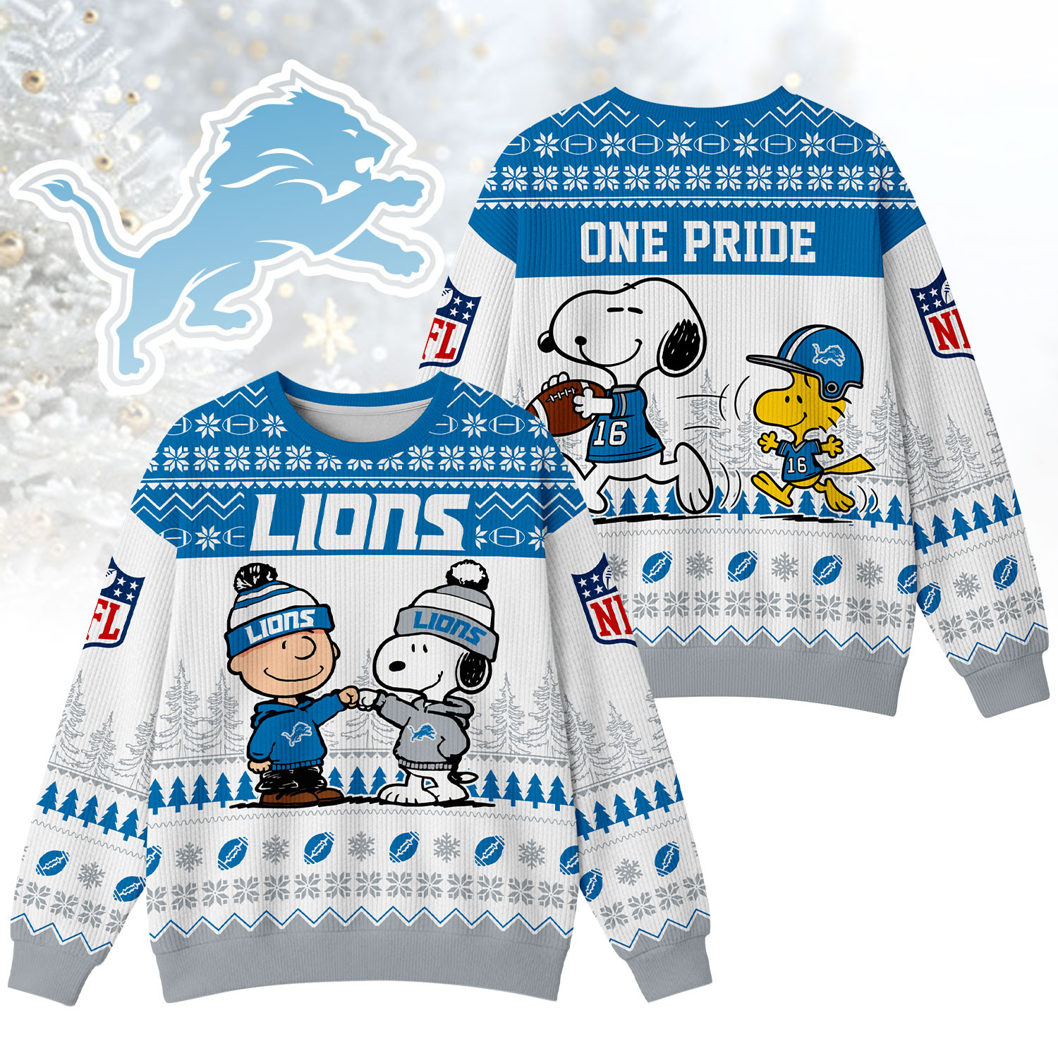 Detroit Lions | Premium NFL Snoopy Winter SweatShirt NY
