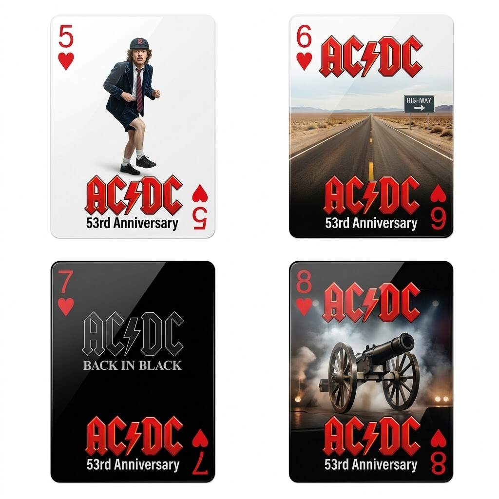 AC/DC 53rd Anniversary Commemorative Playing Cards