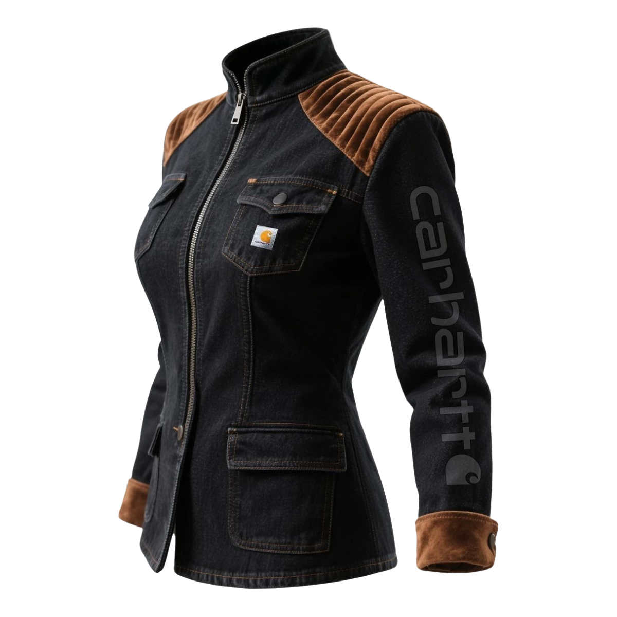 Women's Slim Fit Zip-Up Denim Jacket