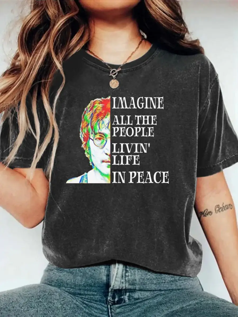 Imagine All The People Living Life In Peace Casual T-Shirt