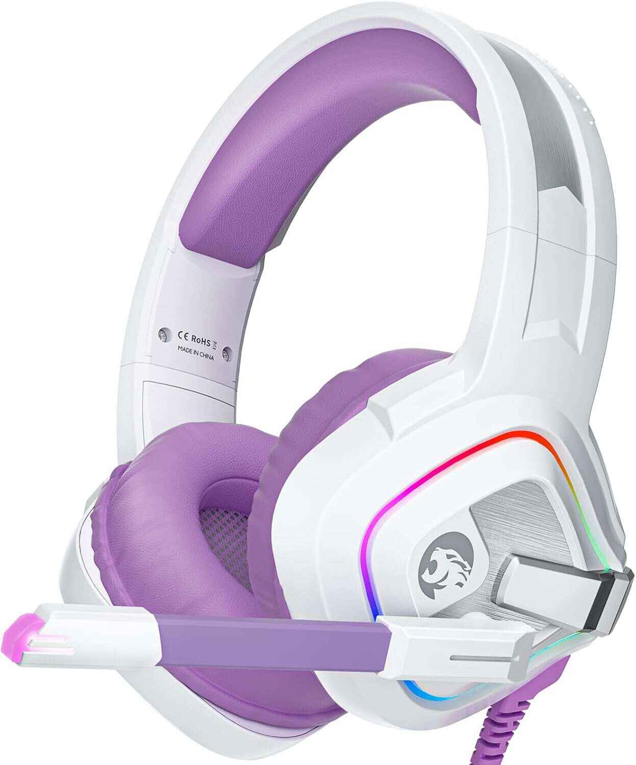 ZIUMIER Z66 Gaming Headset, Wired, Over-Ear, Noise Cancelling Mic, RGB Light, Stereo Surround Sound, Compatible with PS4, PS5, Xbox One, Laptop (Green)