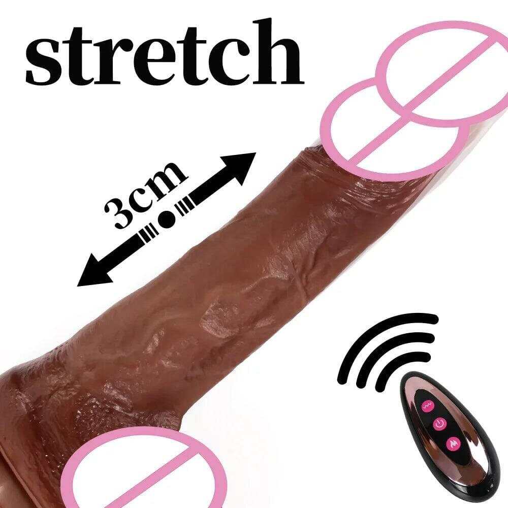 Realistic Penis Automatic Retractable Heated Swing Vibrator with Remote Control  Sex Toy for Woman Masturbator Dildo Adult shop