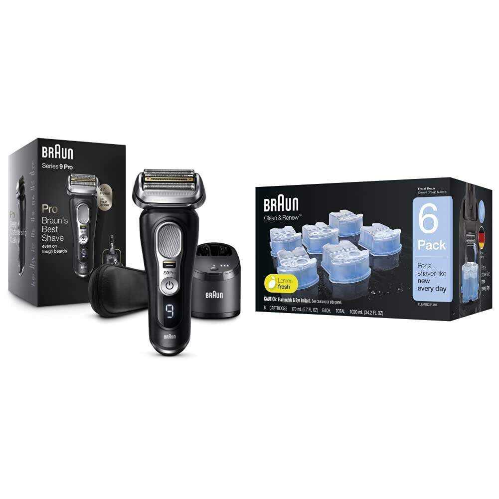 Braun Electric Razor,Waterproof Foil Shaver for Men,Series 9 Pro 9460cc,Wet & Dry Shave,With ProLift Beard Trimmer for Grooming,5-in-1 Cleaning & Charging SmartCare Center Included,Atelier Black