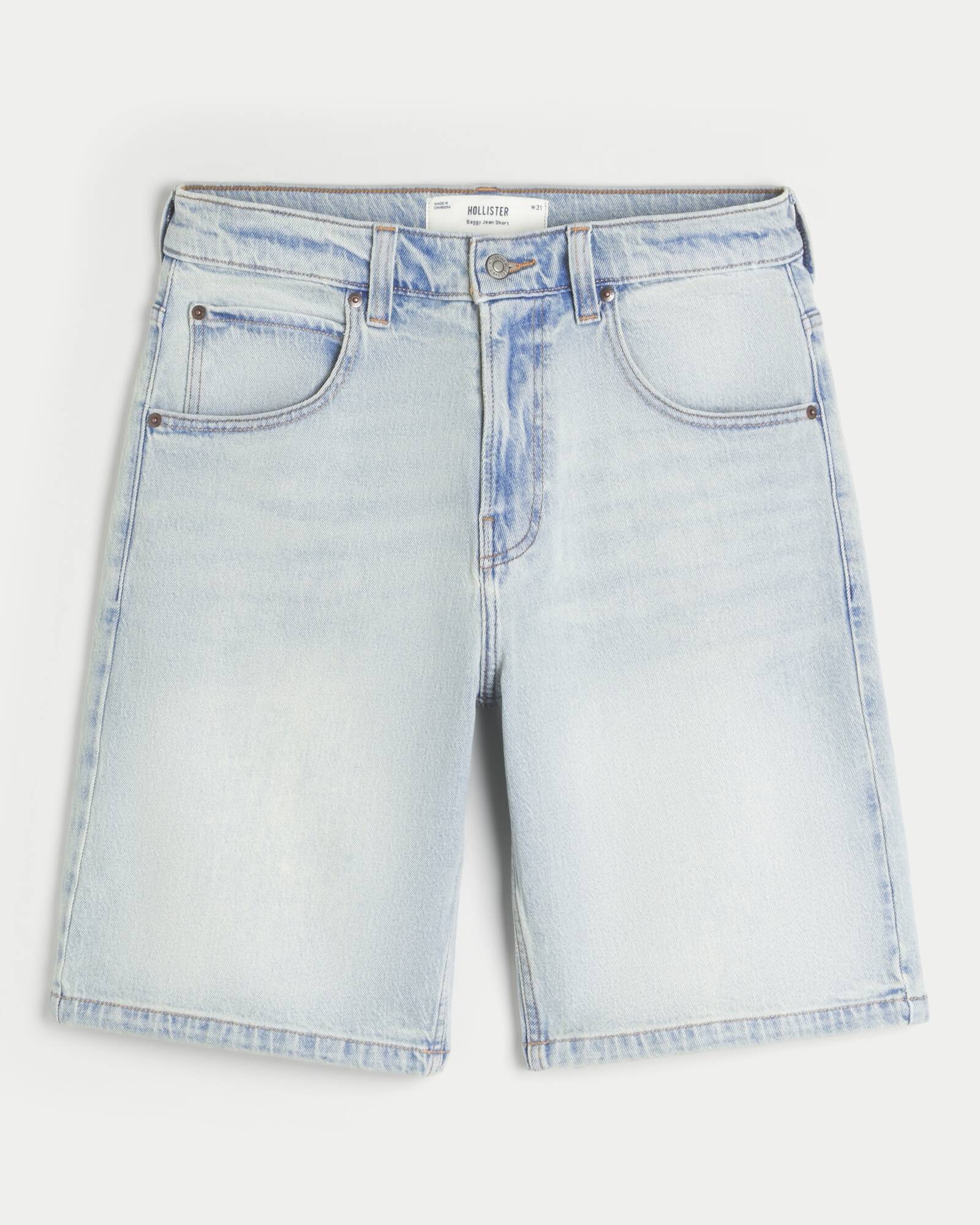 Washed Black Baggy Denim Shorts