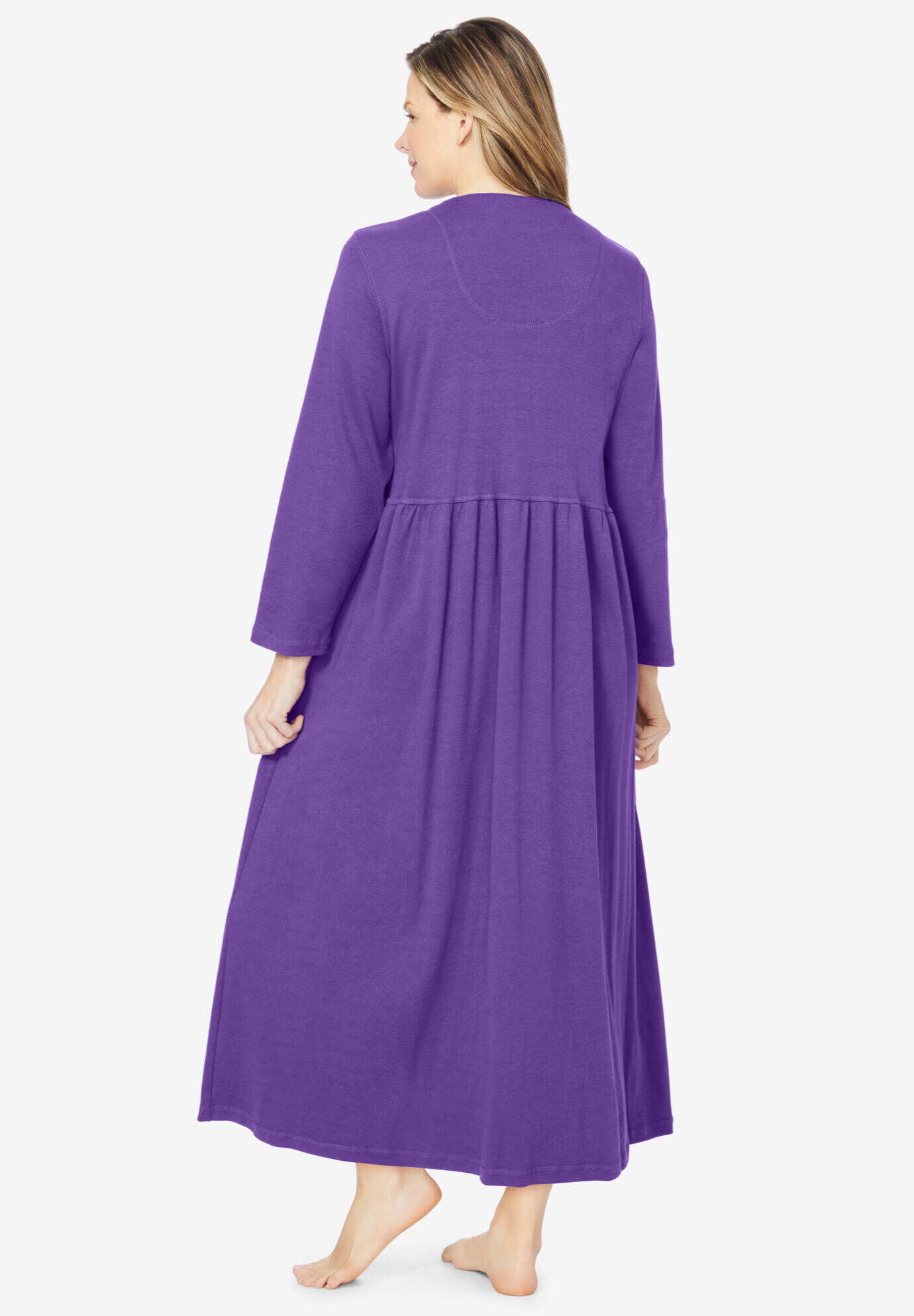 Long Snap-Front Knit Lounger