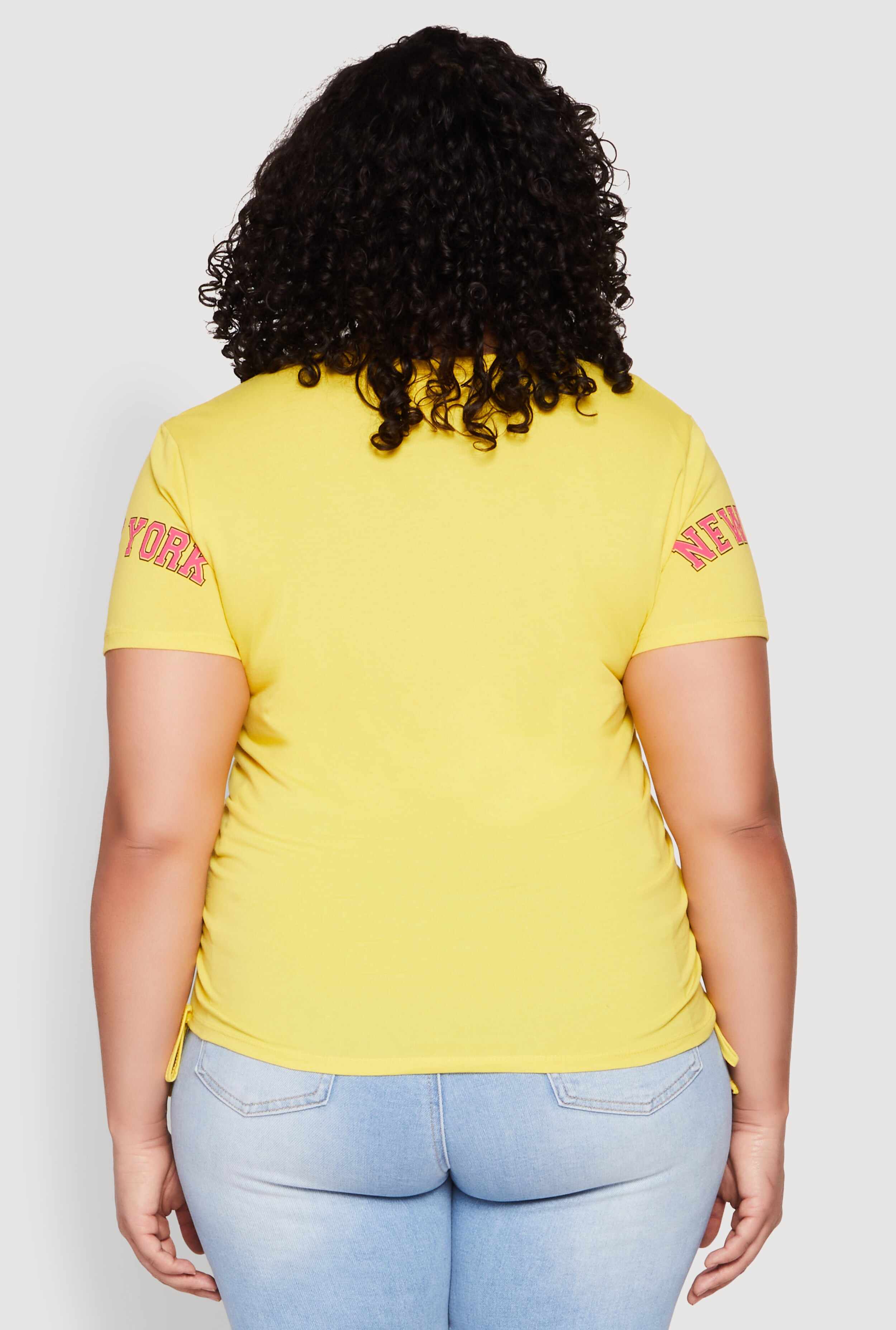 Plus Size New York Sequin Bear Graphic Top
