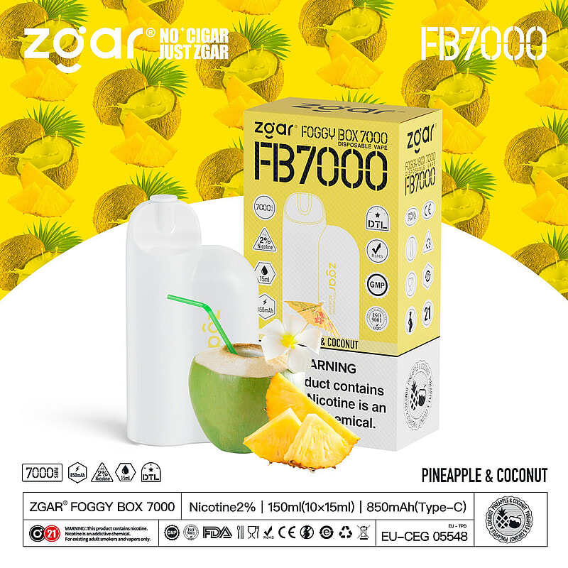 ZGAR FOGGY BOX 7000 Puffs 2% Nicotine Rechargeable Disposable Pod