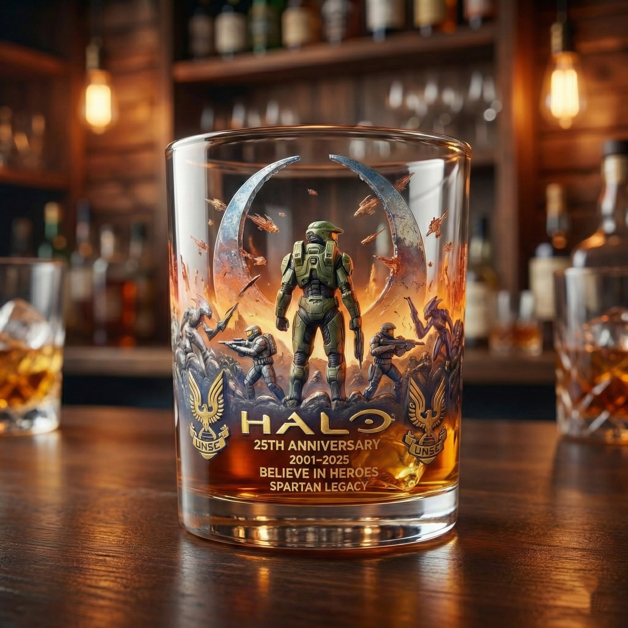 Halo 25th Anniversary Commemorative Whiskey Glass