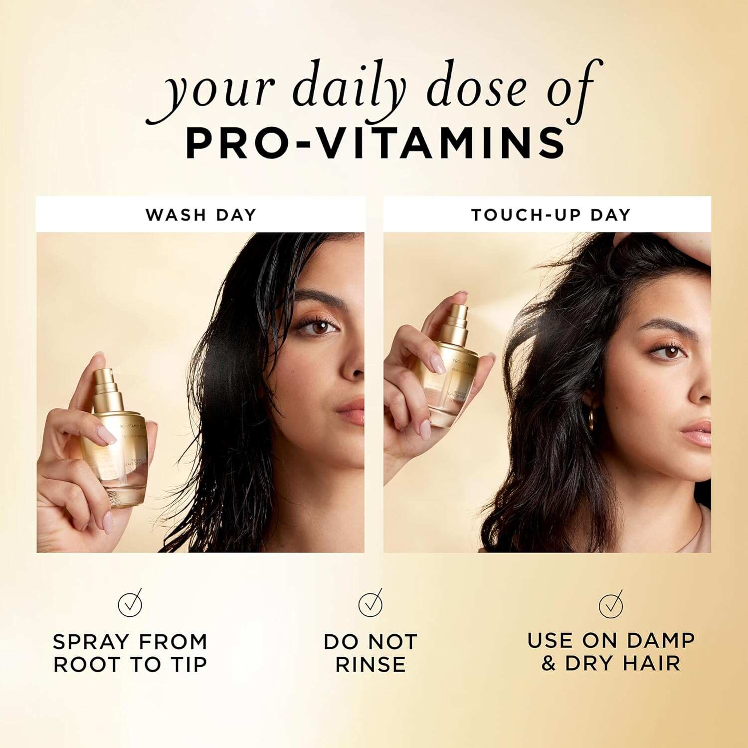 Pantene Pro-Vitamin Essence, Daily Repair Mist For Dry, Damaged Hair, Helps to Rebuild Hair's Strength, Builds New Bonds, Reduces Breakage with Active Pro-Vitamin B5, Hair Treatment, 2.5 fl oz