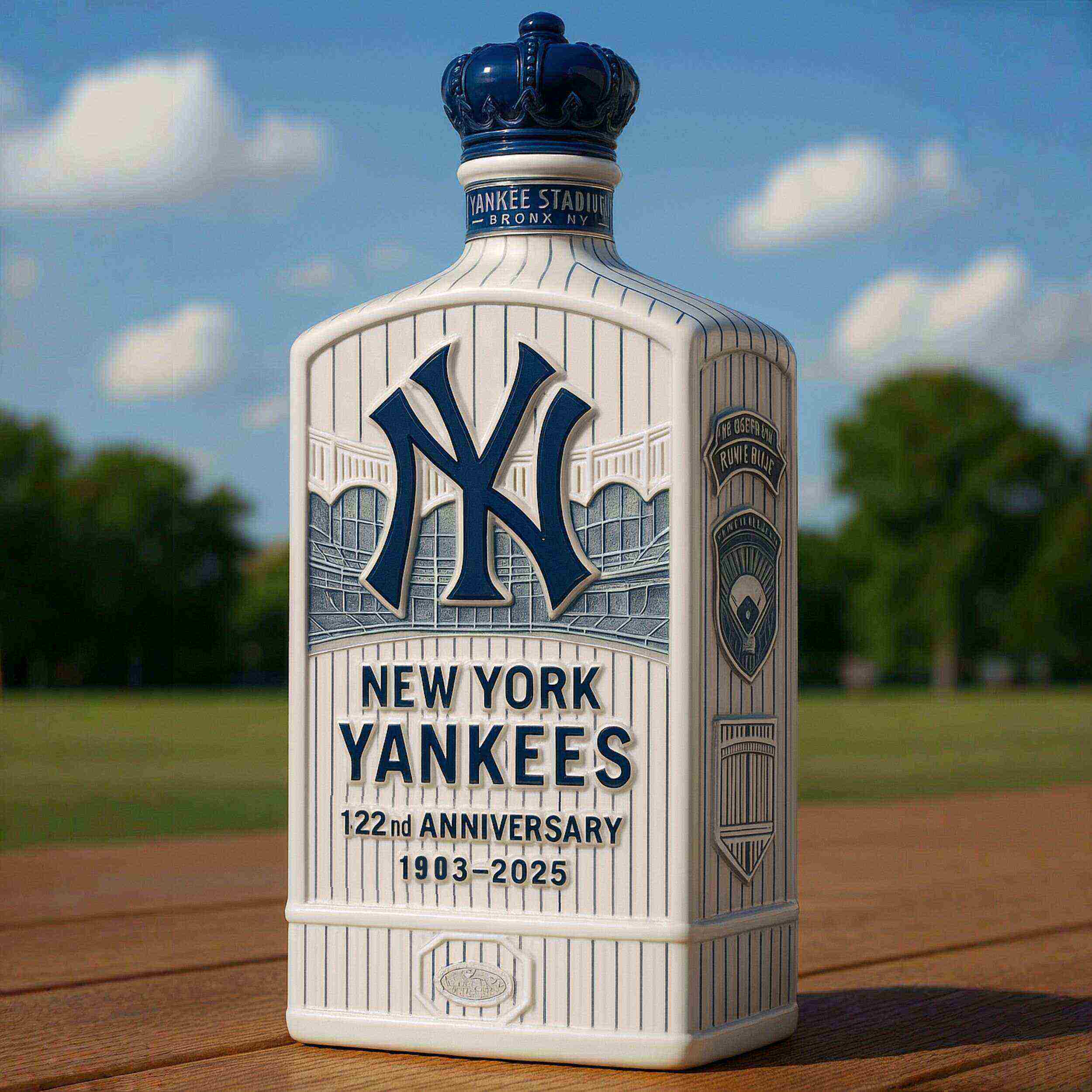 New York Yankees 122nd Anniversary Whiskey Bottle