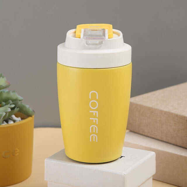 Double Stainless Steel Coffee Cup Leakproof Insulated Thermal Cup Car Portable Travel Coffee Mug