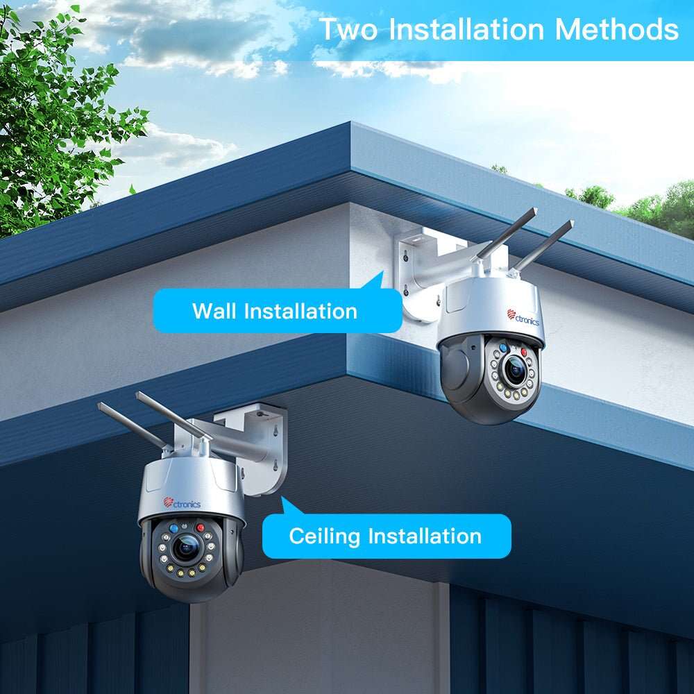 30X Optical Zoom 5MP WiFi PTZ Surveillance Camera with  Audible  Light Alarm and 50m Color Night Vision