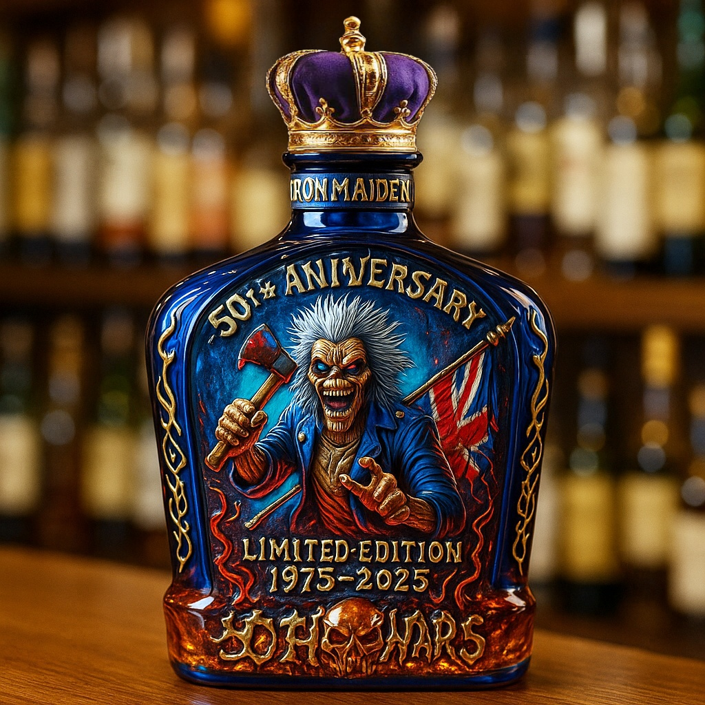Iron Maiden 50th Anniversary Limited Edition Whiskey Bottle