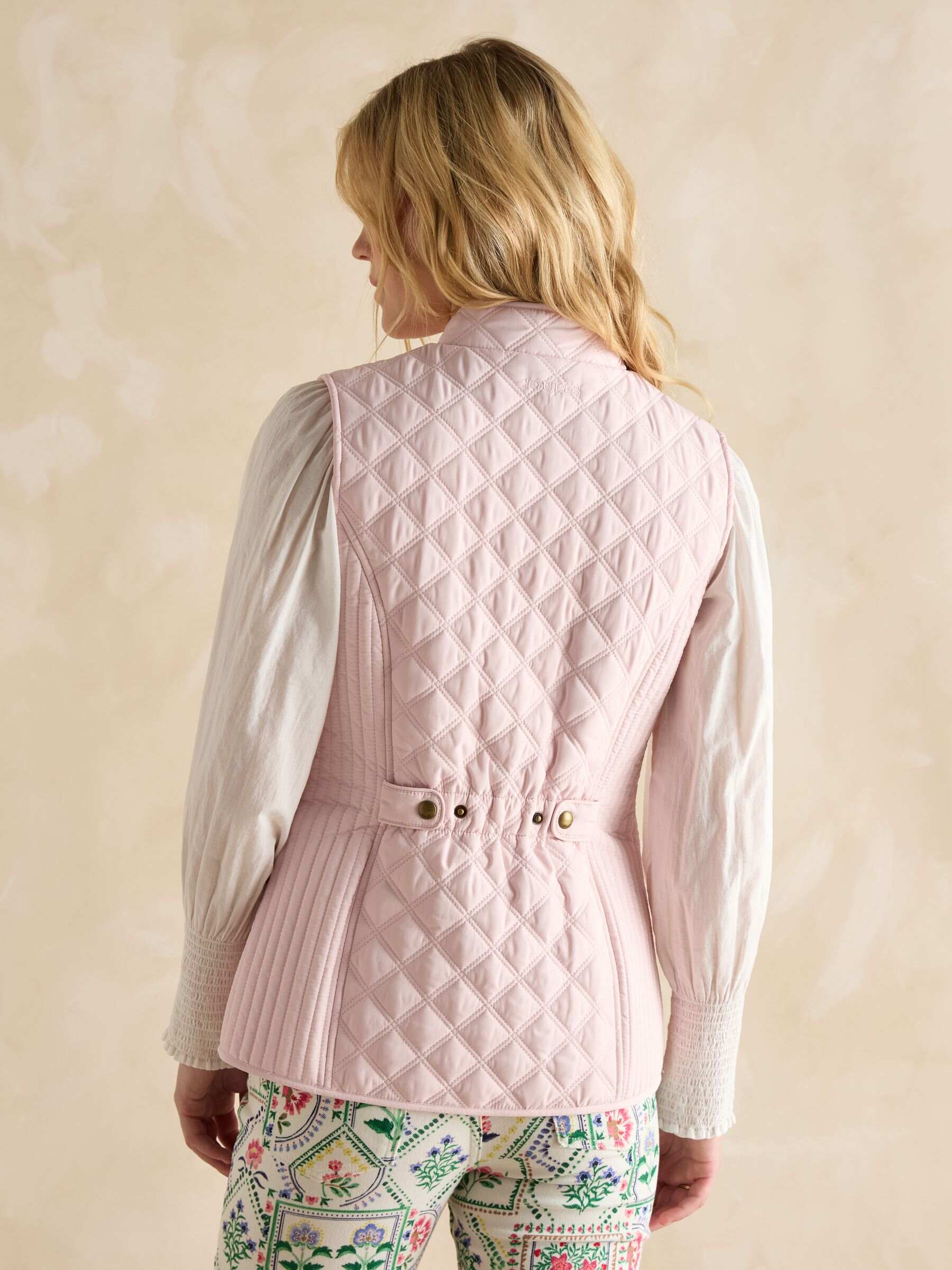 Minx Pink Showerproof Diamond Quilted Gilet