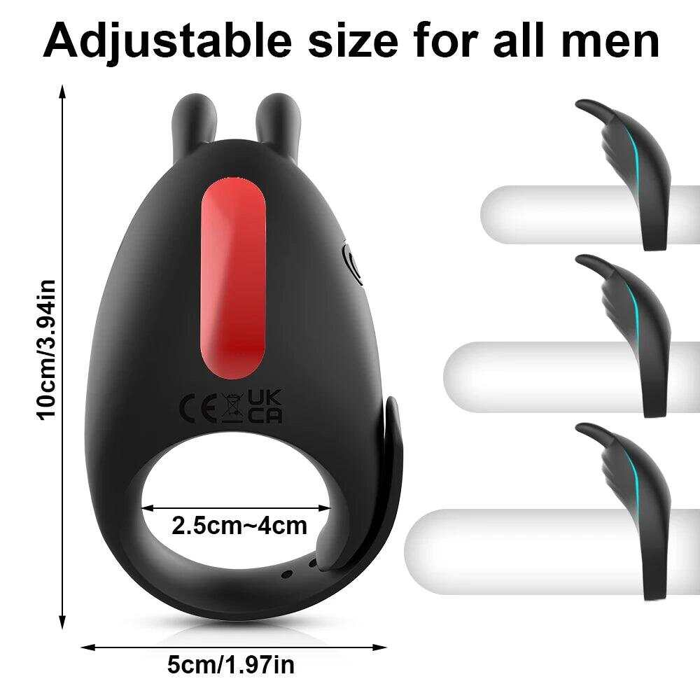 Adjustable Vibrating Cock Ring with Remote Control – Ejaculation Delay & Clitoris Stimulation