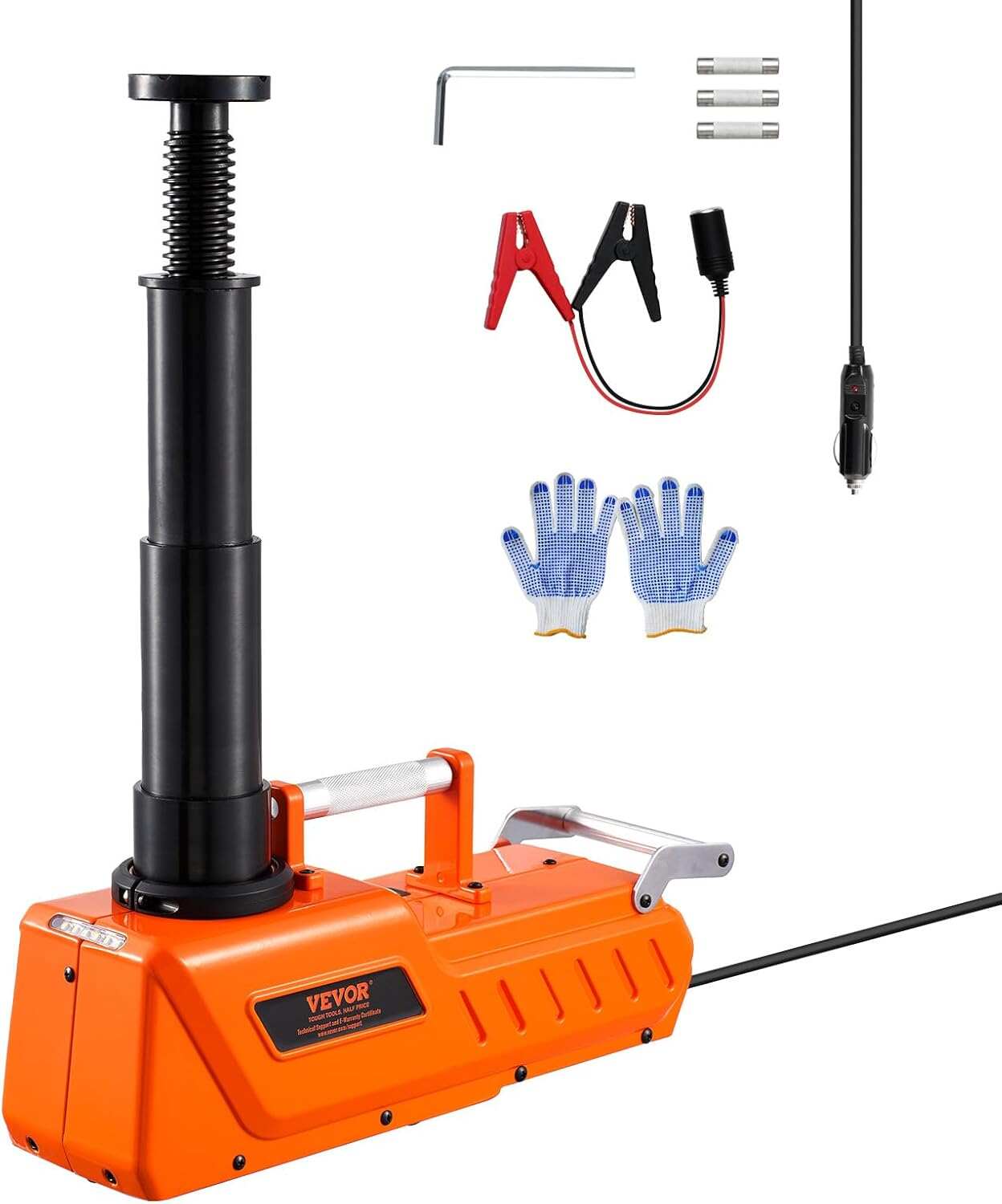 Electric Car Jack, 5 Ton/11023 LBS Hydraulic Jack Lift with Electric Impact Wrench, Built-in Inflatable Pump, and LED Light for SUV MPV Sedan Truck Change Tires Garage Repair