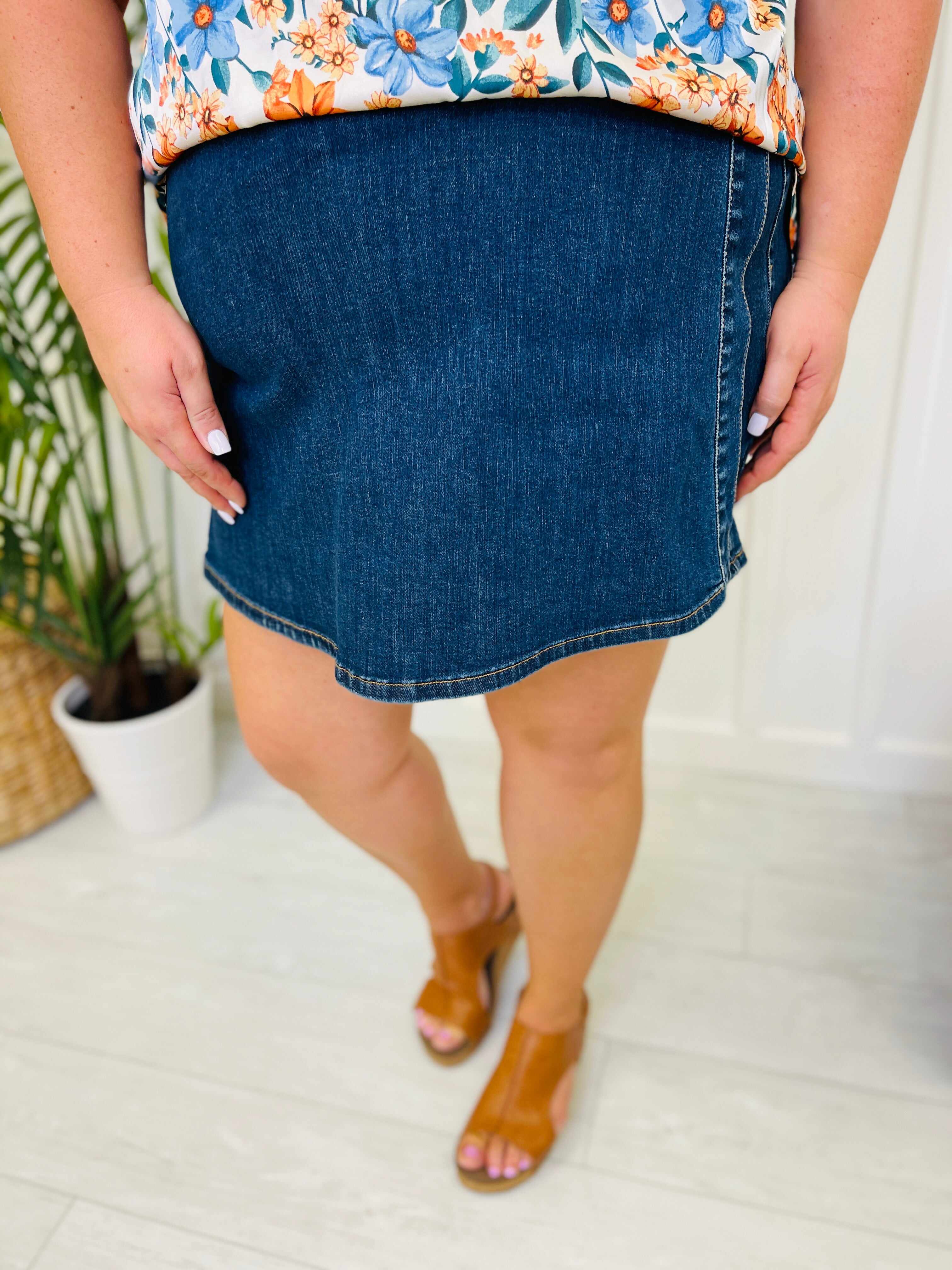 PLUS/REG Clean Slate Denim Skort