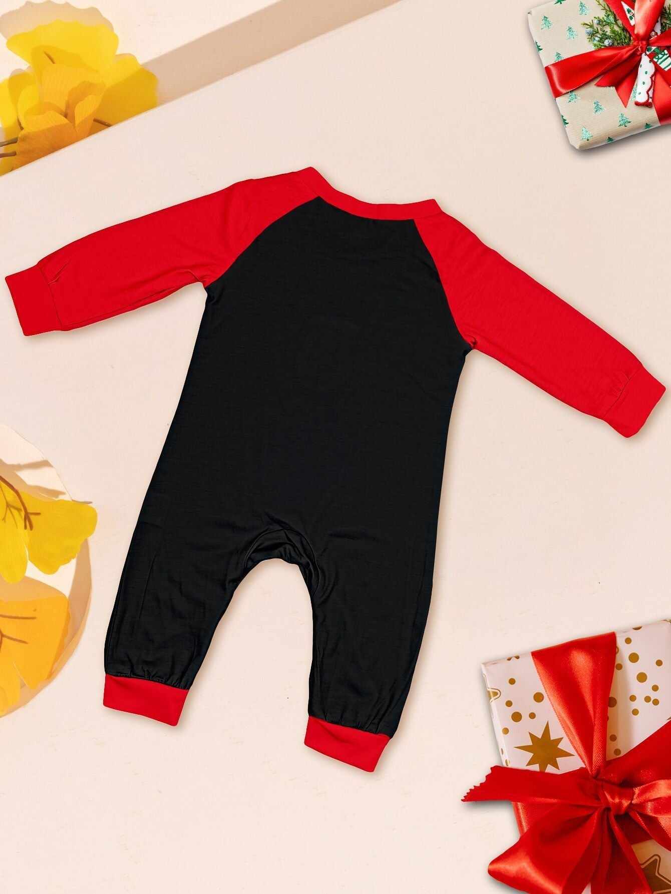 Santa Hat Monogrammed Family Holiday Plaid Pajama Set