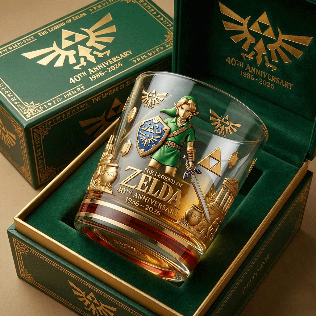 The Legend of Zelda 40TH Anniversary Limited Edition Whiskey Glass