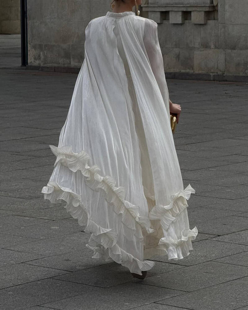Round Neck Ruffled Fashionable Dress