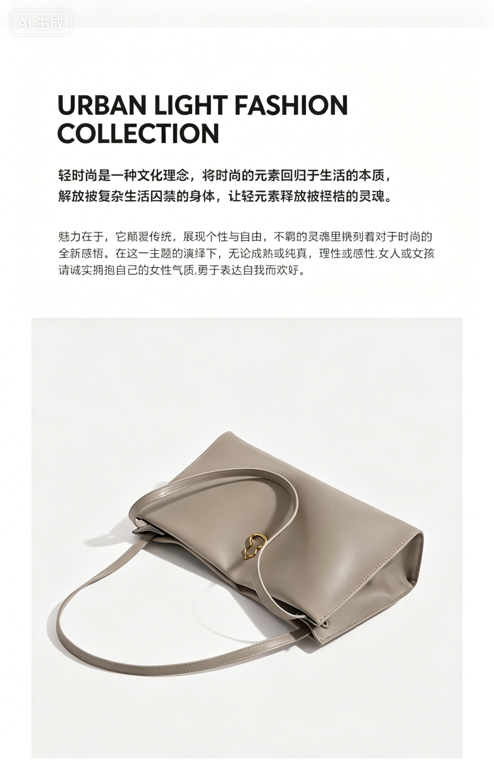 Fashionable women handbag with classic design with cowhide leather