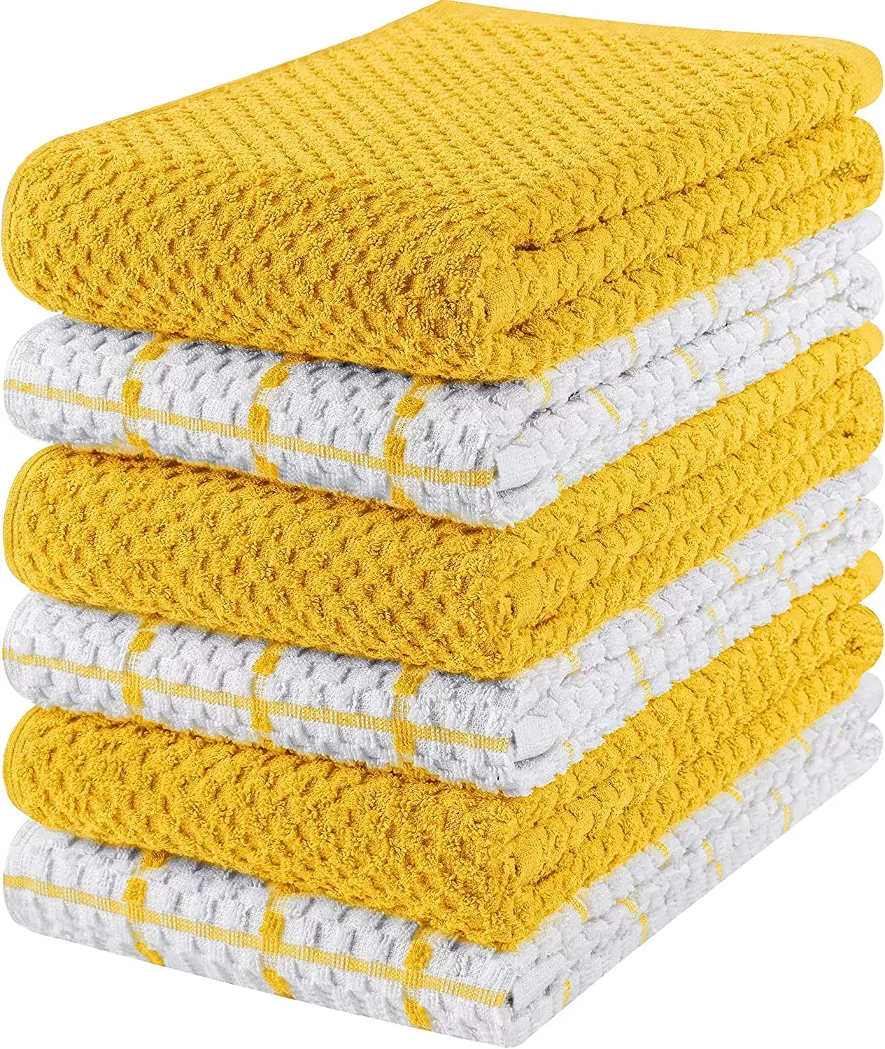 Kitchen Towels 12 Pack, 15 x 25 Inches, 100% Ring Spun Cotton Super Soft and Absorbent Linen Dish Towels, Tea Towels and Bar Towels Set (Black)