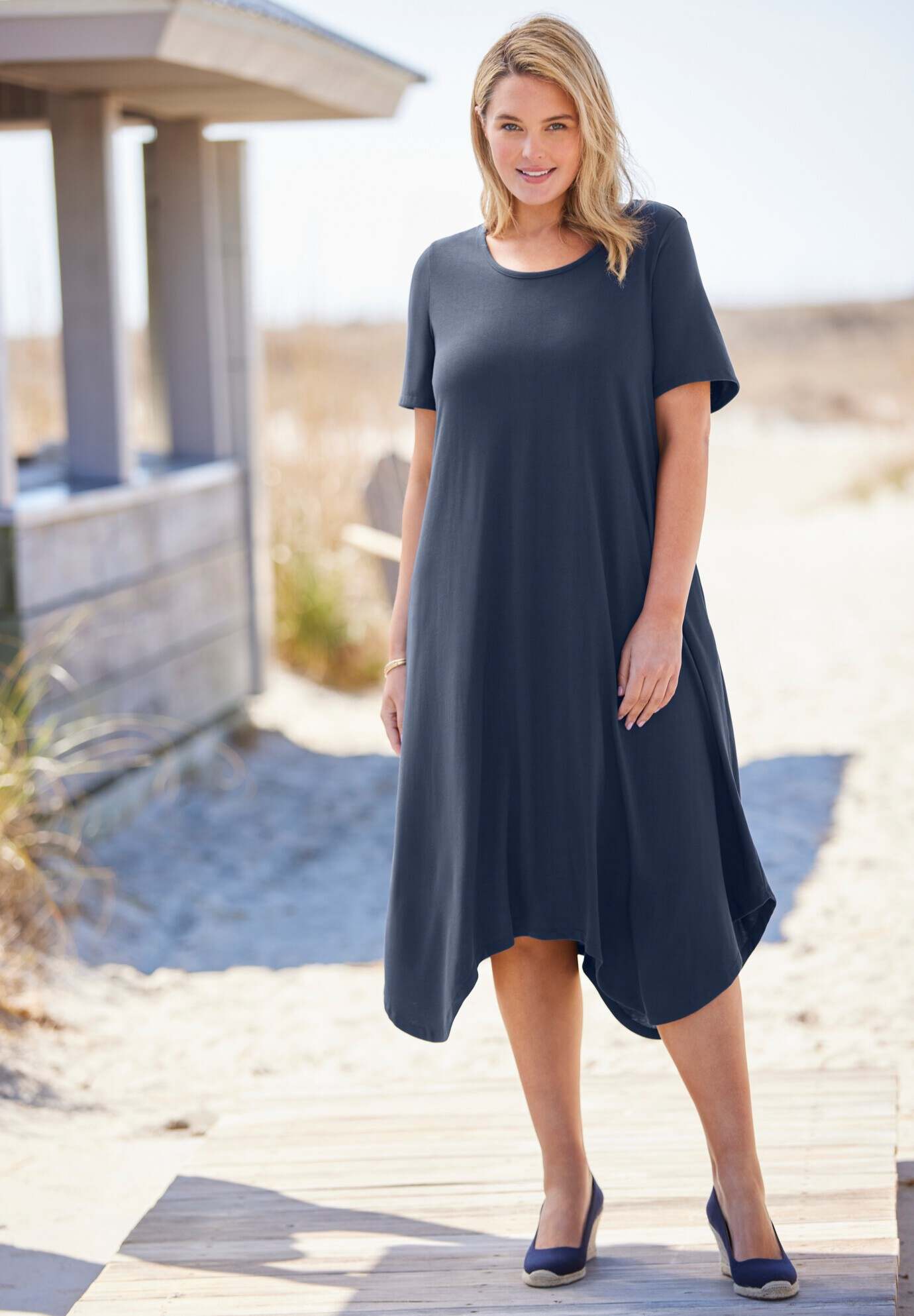 Drape Hem Dress