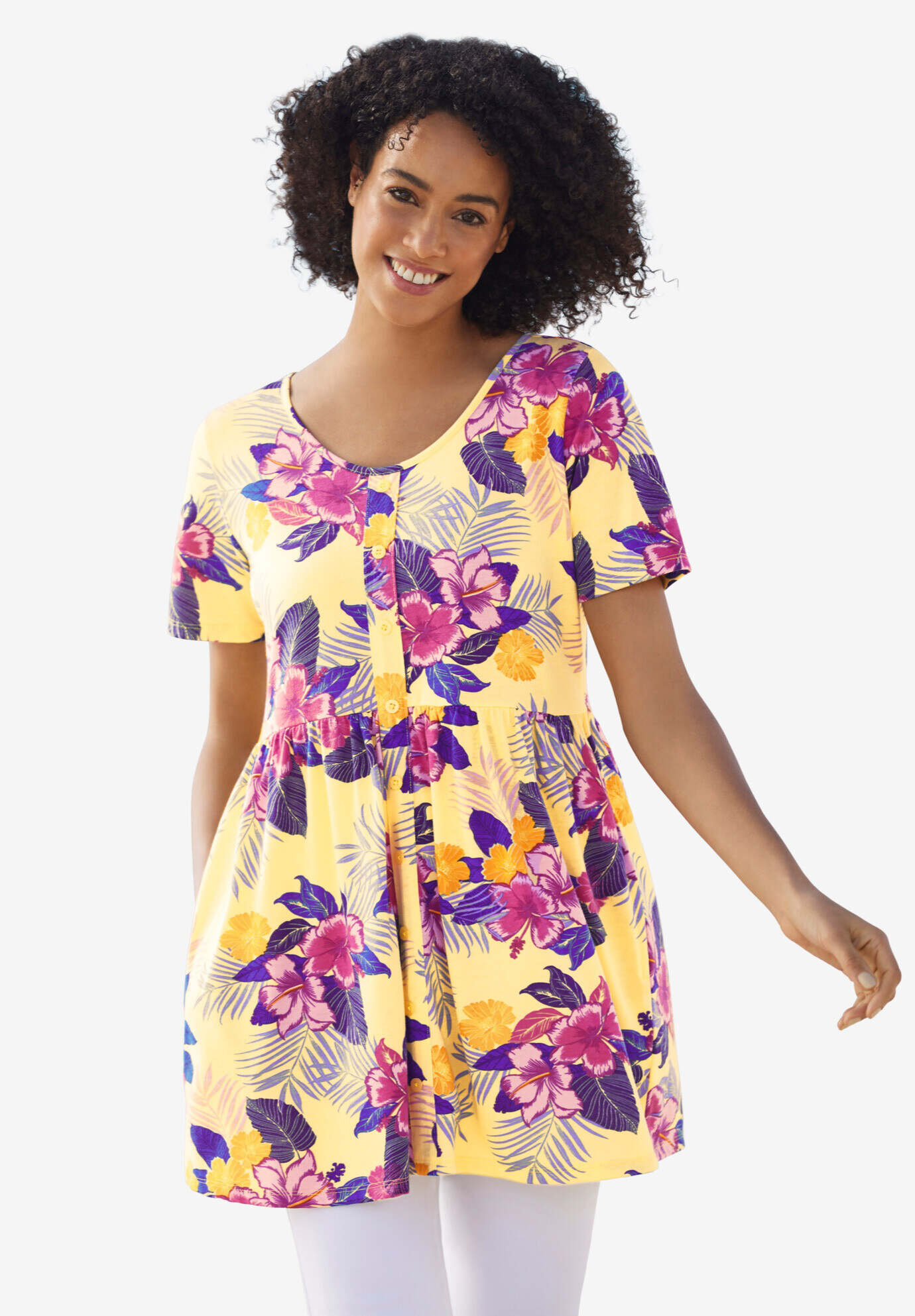 Short-Sleeve Empire Waist Tunic