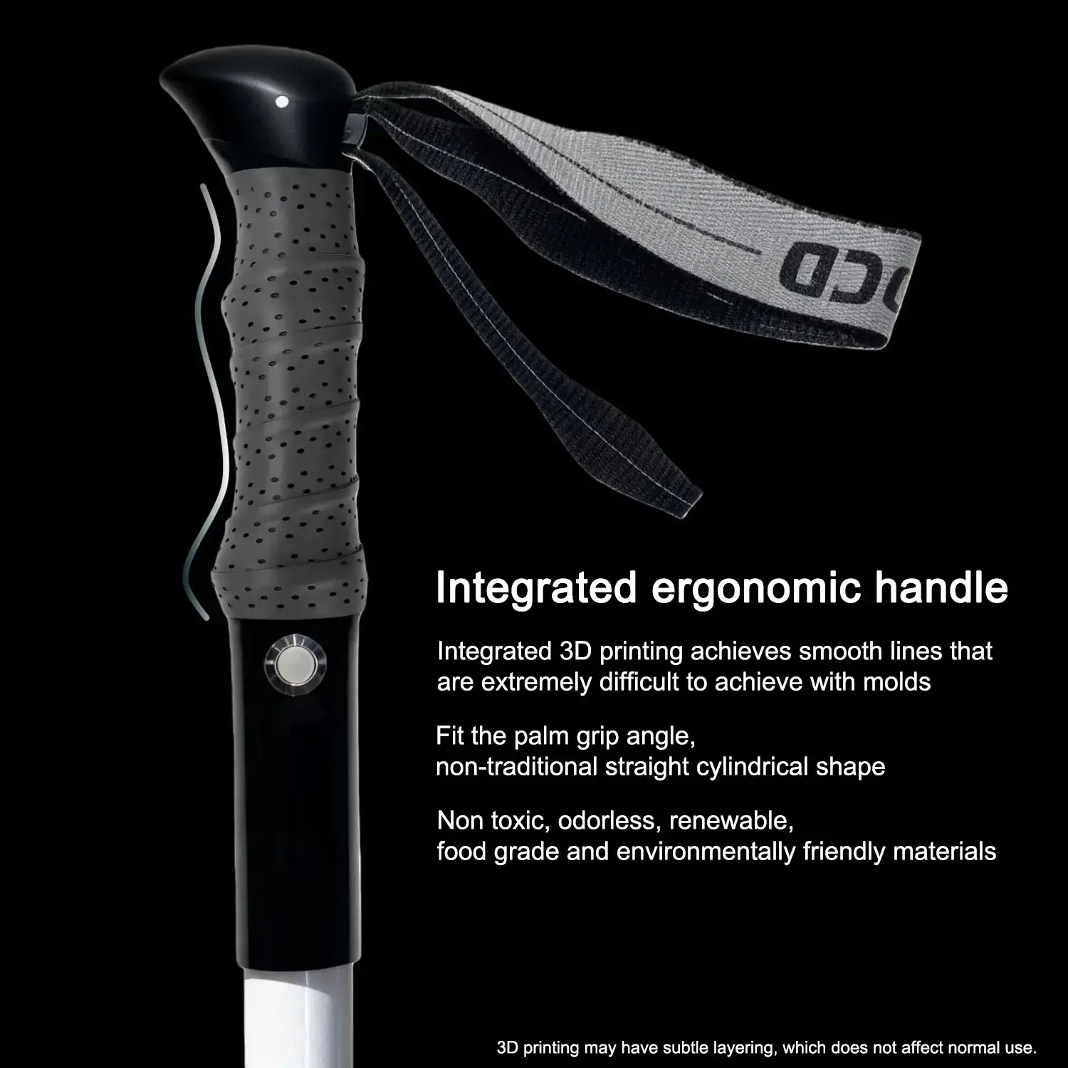 Laser Saber Style Trekking Poles - Non-Foldable Built-in LED Light Strip Hiking Sticks, Adjustable Waterproof Aircraft Aluminum with Anti-Slip Grip, Photo Ready for Night Hiking Camping Emergency Safety