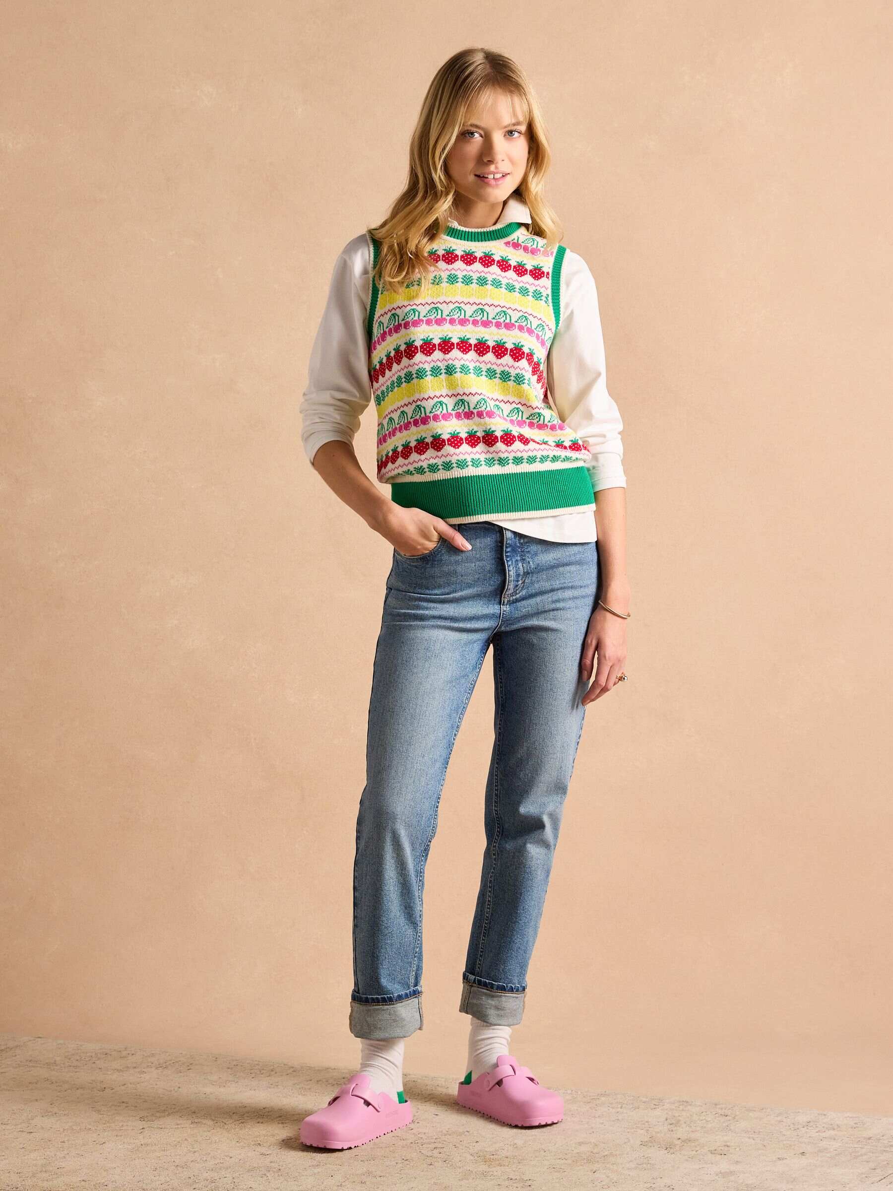 Fruity Multi Knitted Cotton Vest
