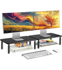 Monitor Stand Riser, Monitor Riser, Laptop Stand for Desk, Laptop Riser, Desk Organizer for Monitor, Laptop Shelf w/Vented for Screen, Computer Stand for Laptop, PC, Printer, for Home & Office