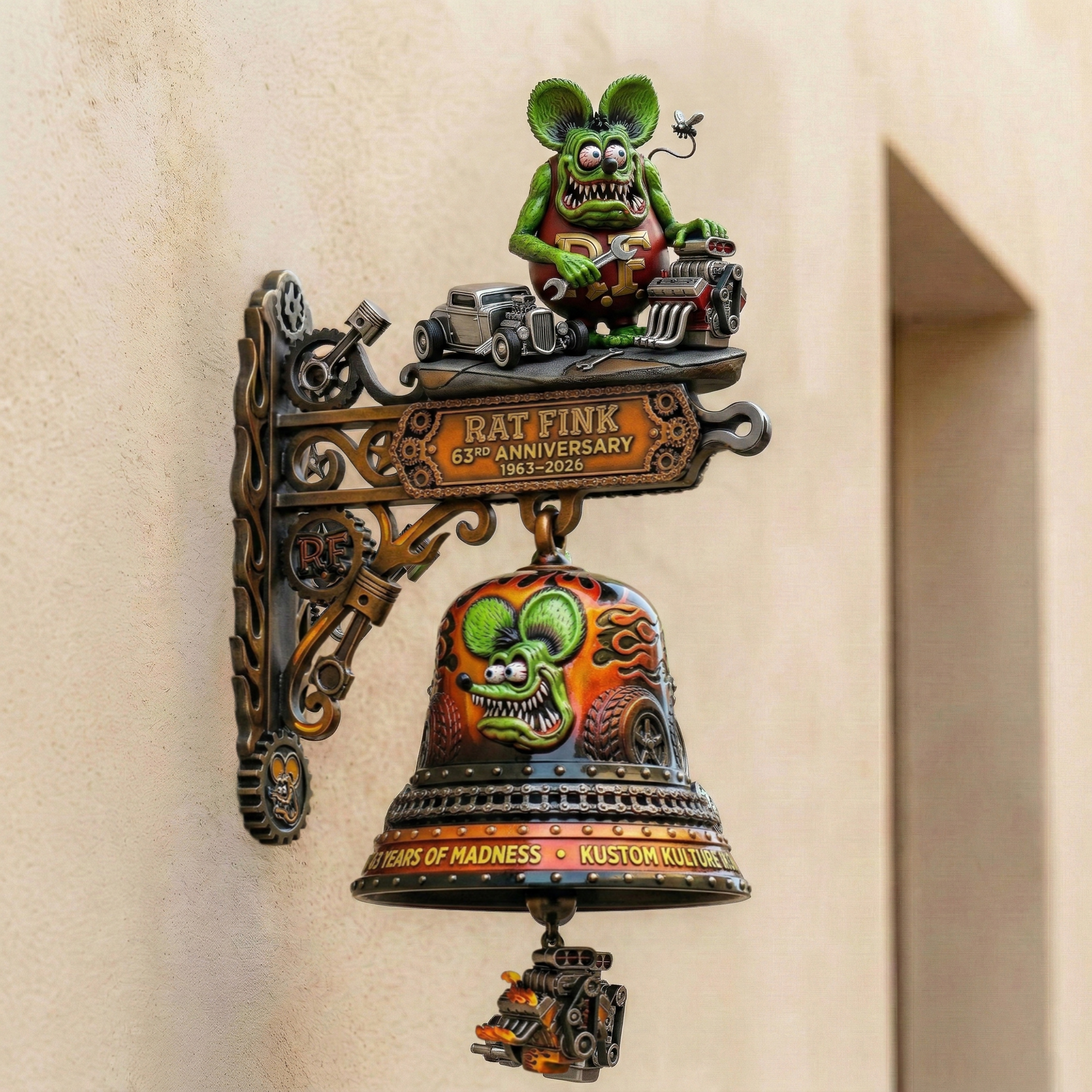 🐀🔥 Rat Fink – 63rd Anniversary Commemorative Bell (1963–2026)