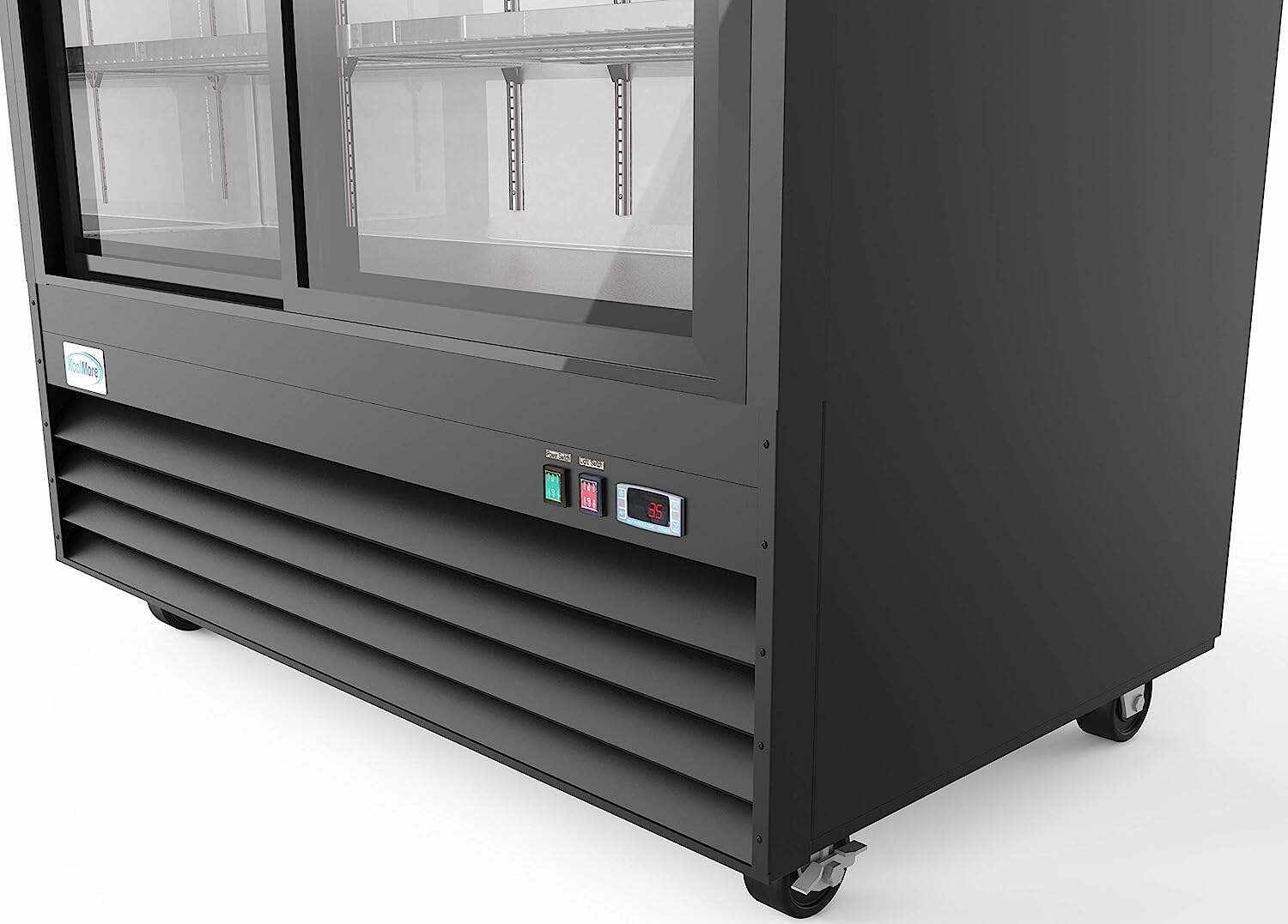 KoolMore Commercial One Glass Door Display Upright Beverage Refrigerator Cooler Merchandiser - 12 Cu. Ft [Black] (MDR-1GD-12C)